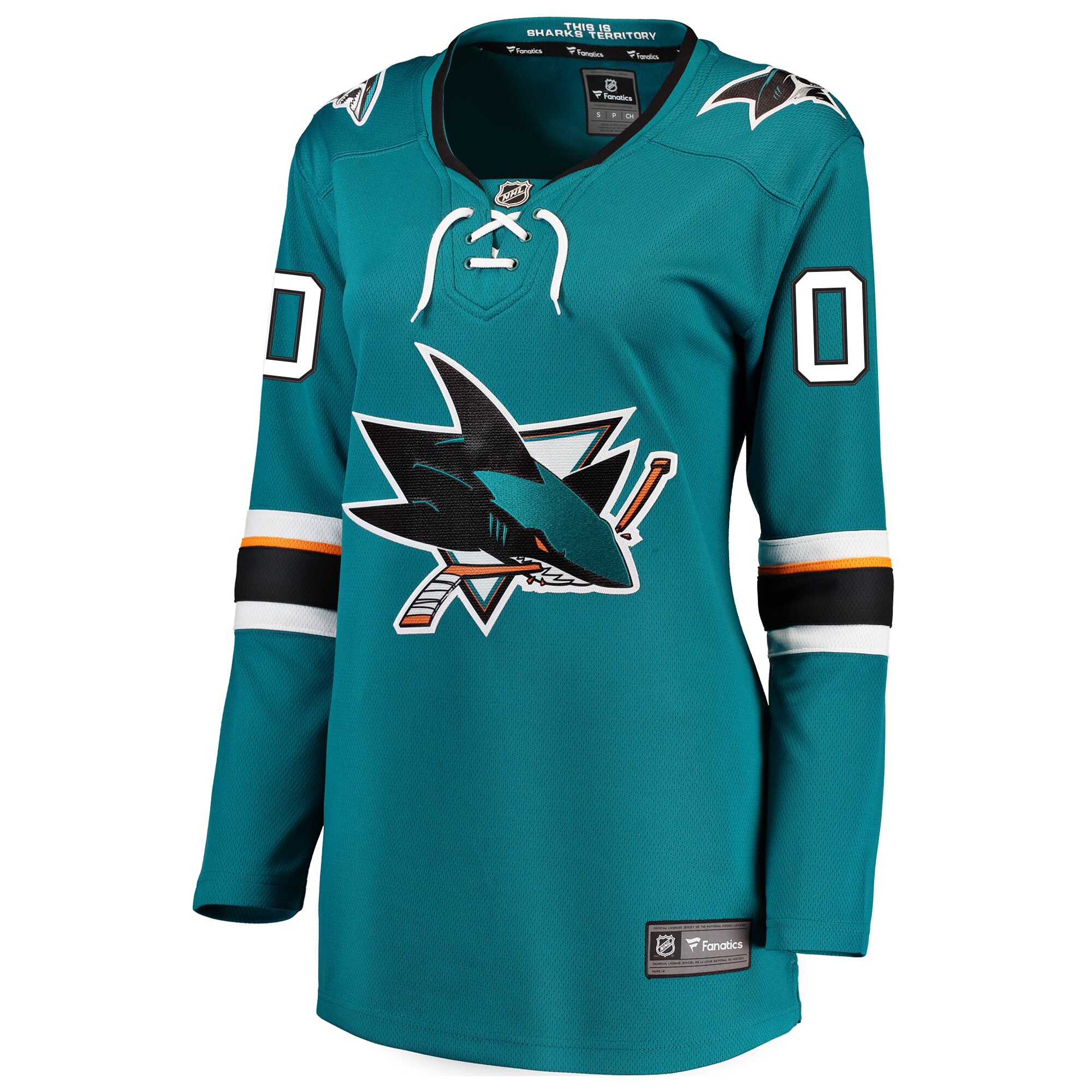 Alternative view of personalized Fanatics Sharks Teal Jersey - Fanatics Sharks Teal Jersey