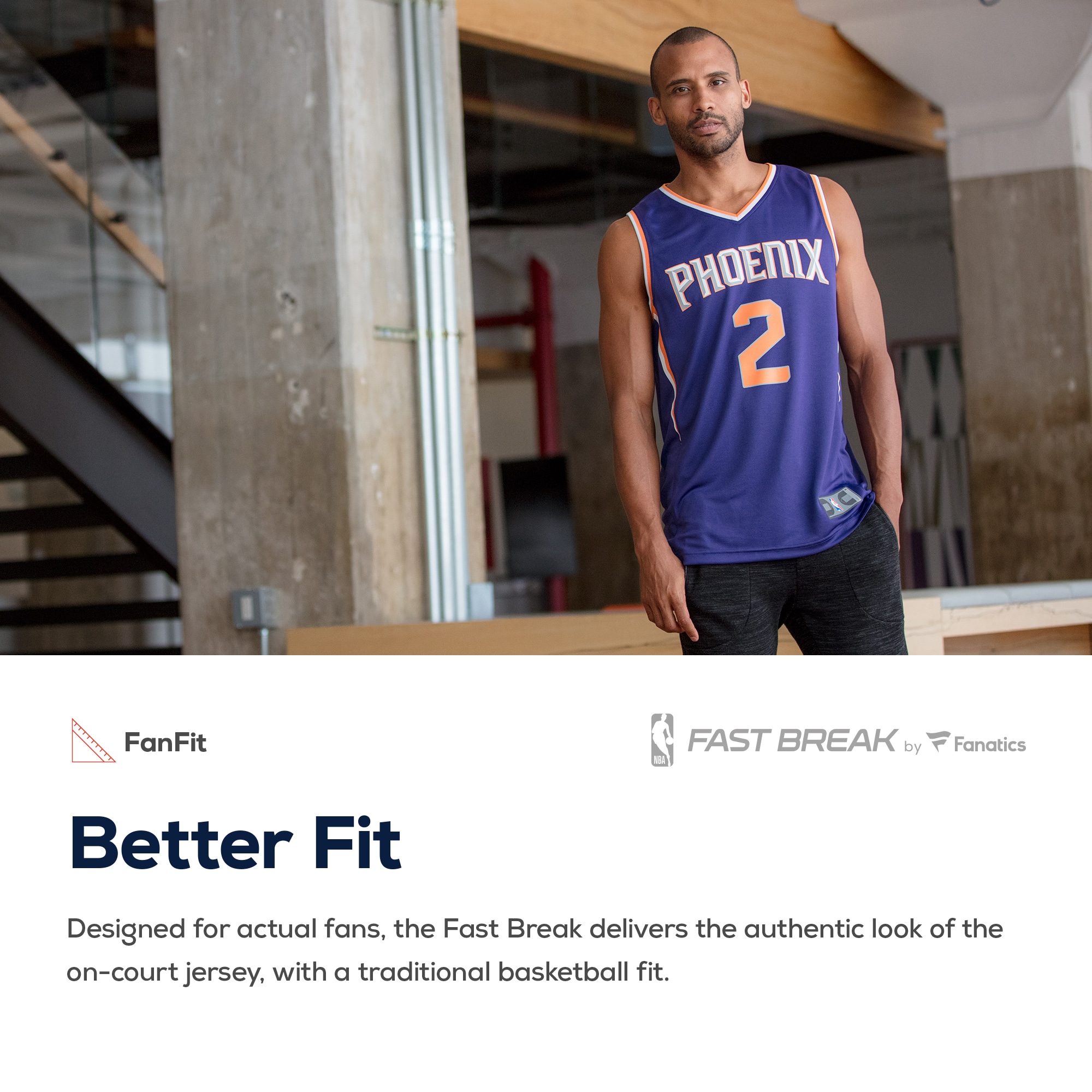 Alternative view of personalized Fanatics Suns Purple Jersey - Fanatics Suns Purple Jersey