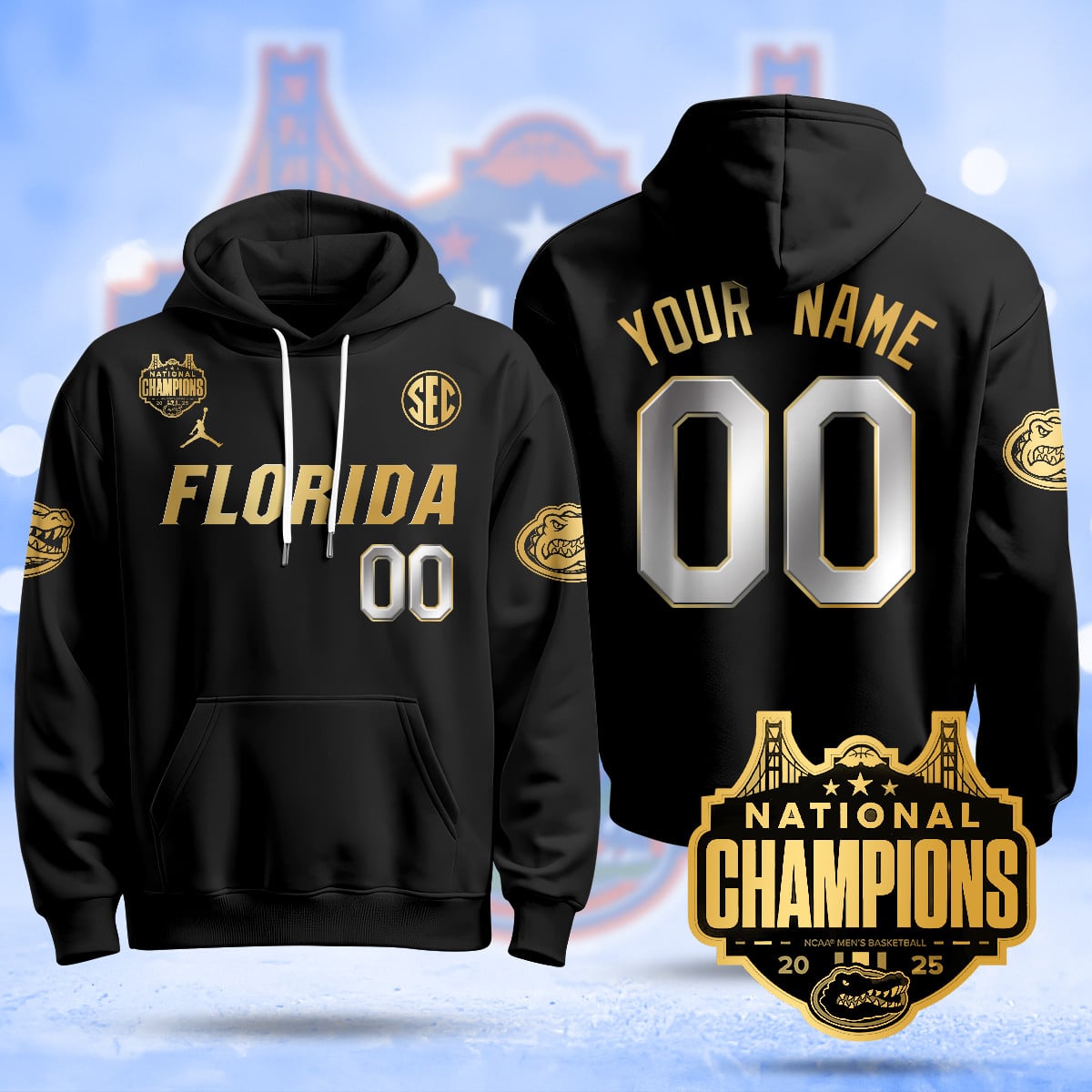 Alternative view of personalized Florida Gators Black Hoodie - Florida Gators Black Hoodie