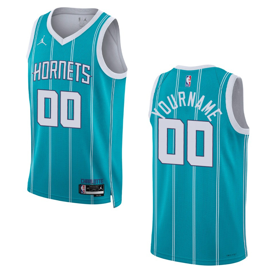 personalized Jordan Hornets Teal Custom Jersey - Jordan Hornets Teal