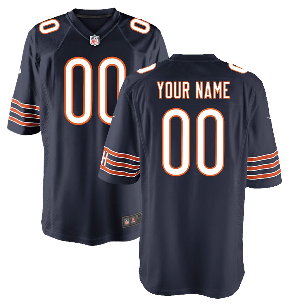 Alternative view of personalized Nike Bears Navy Custom Jersey - Nike Bears Navy Custom
