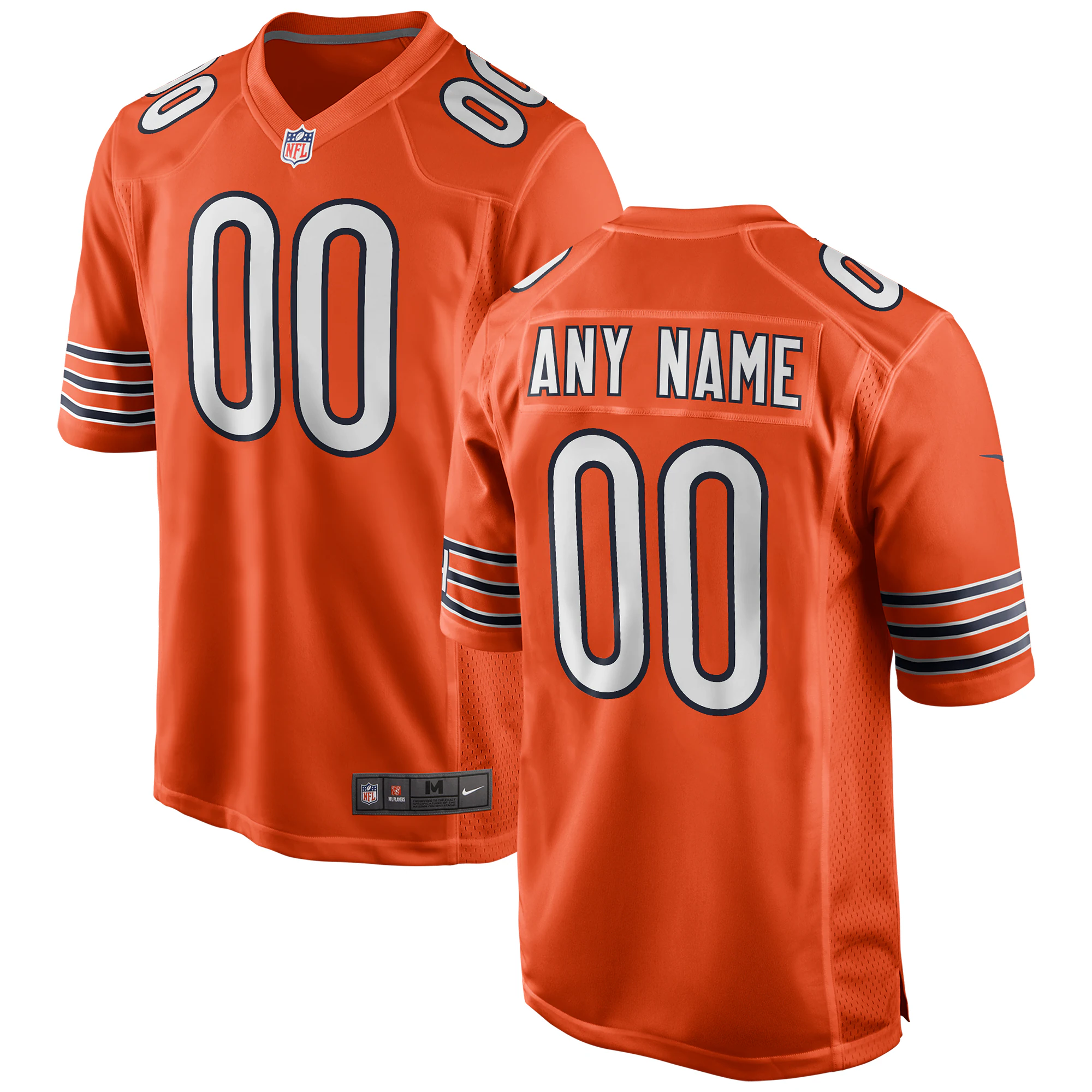 personalized Nike Bears Orange Custom Jersey - Nike Bears Orange
