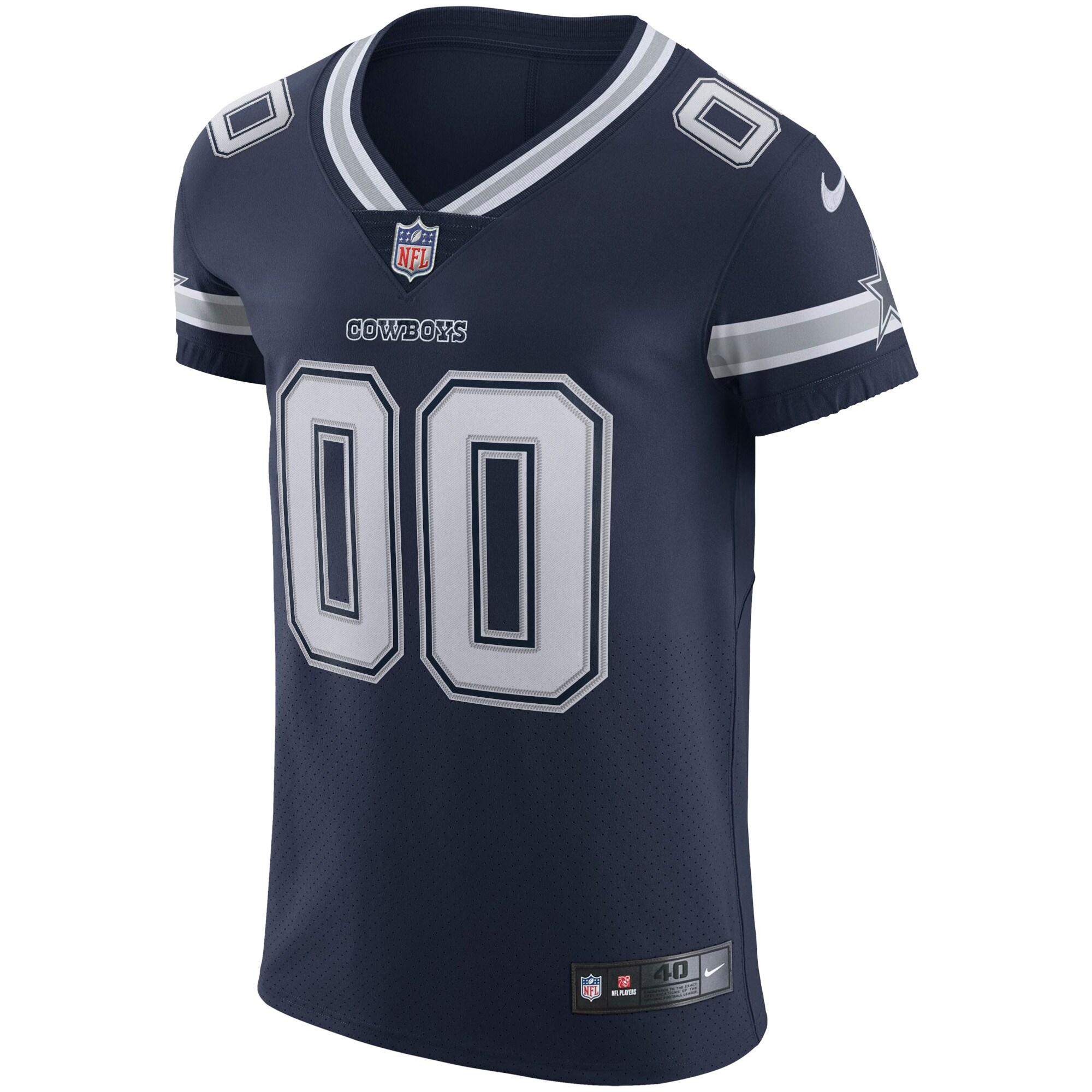 Alternative view of personalized Nike Cowboys Navy Custom Jersey - Nike Cowboys Navy