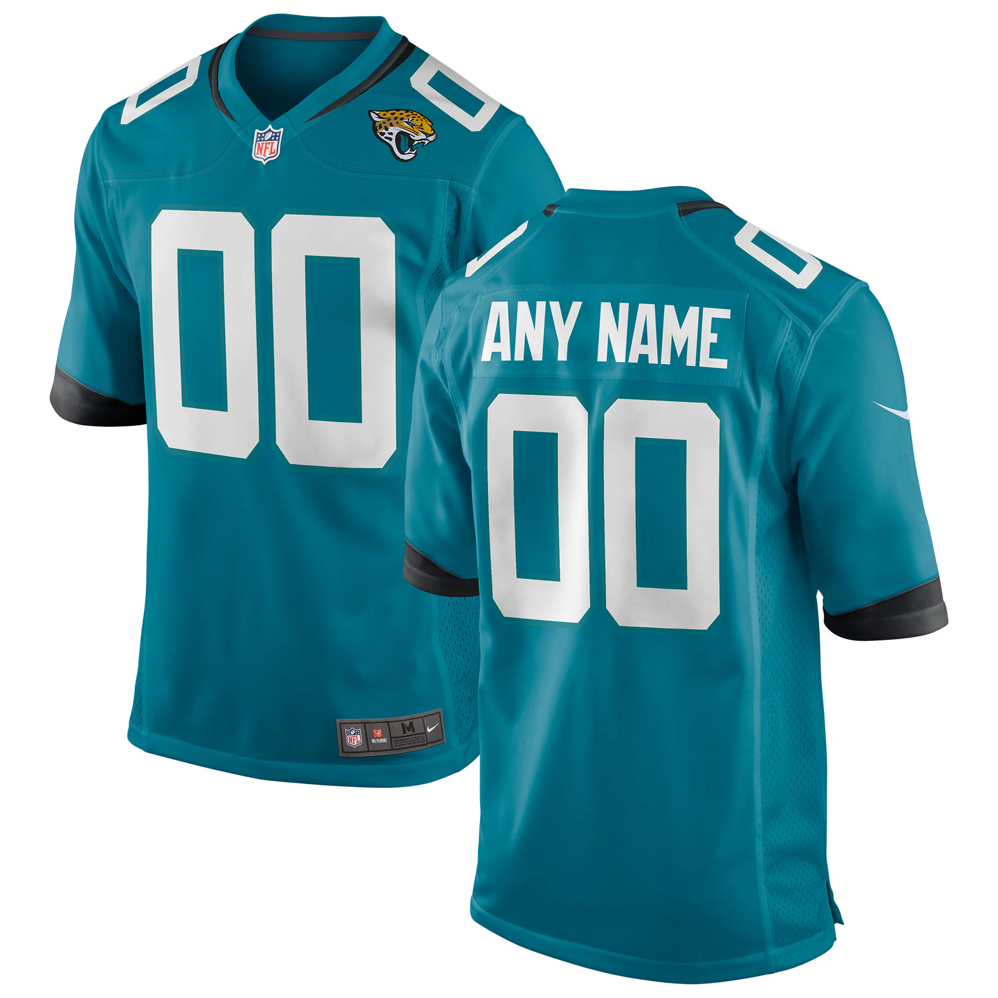 Alternative view of personalized Nike Jaguars Teal Custom Jersey - Nike Jaguars Teal 2