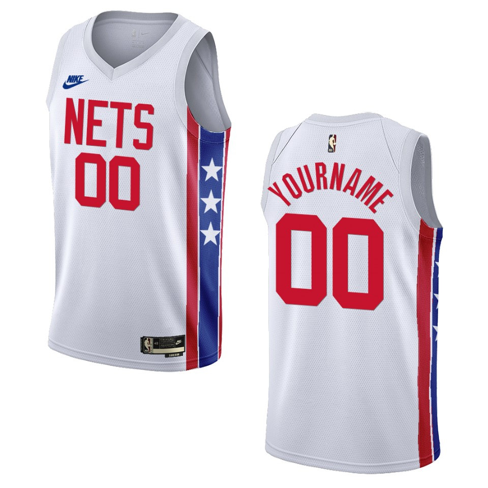 personalized Nike Nets White Custom Jersey - Nike Nets White Custom