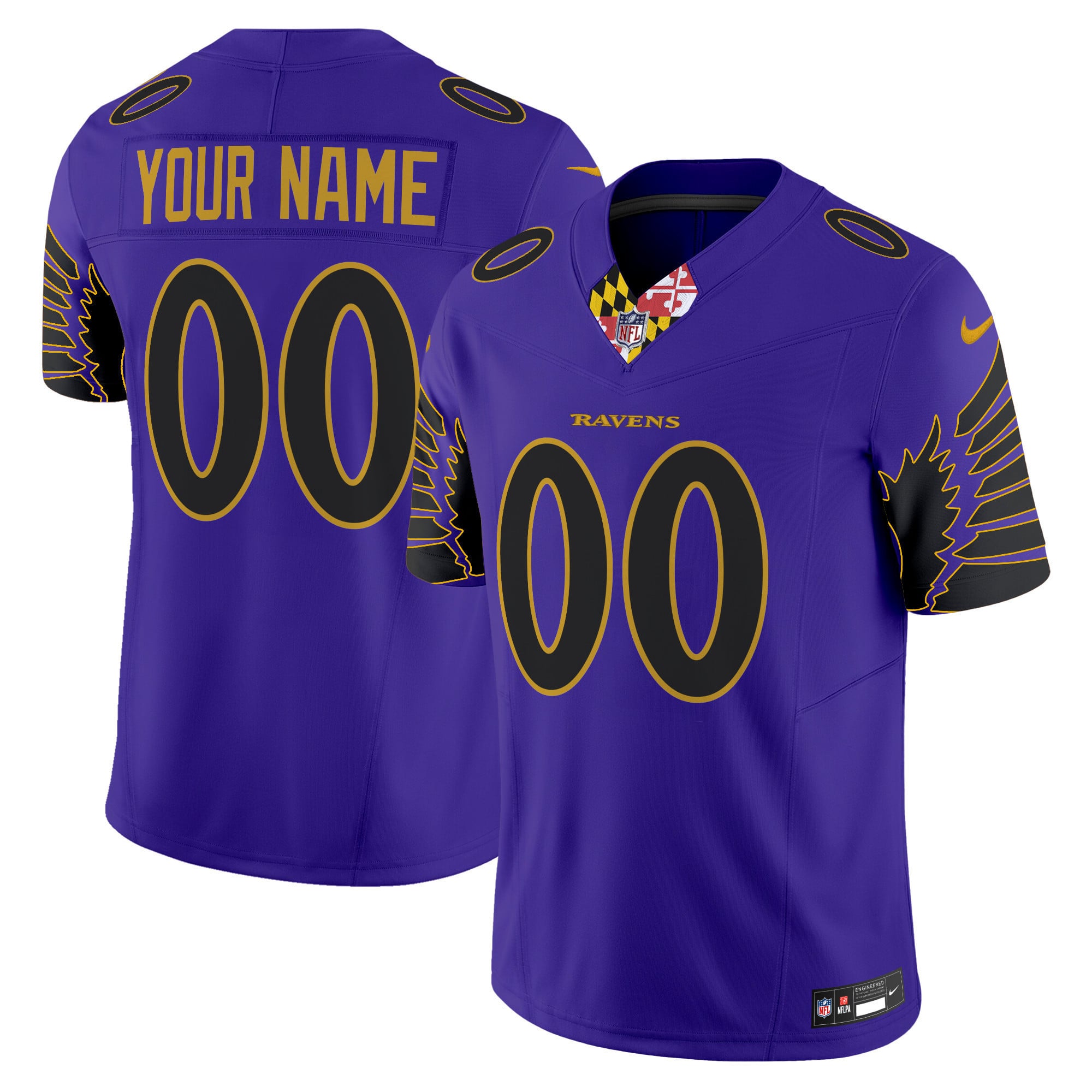 personalized Nike Ravens Purple Custom Jersey - Nike Ravens Purple