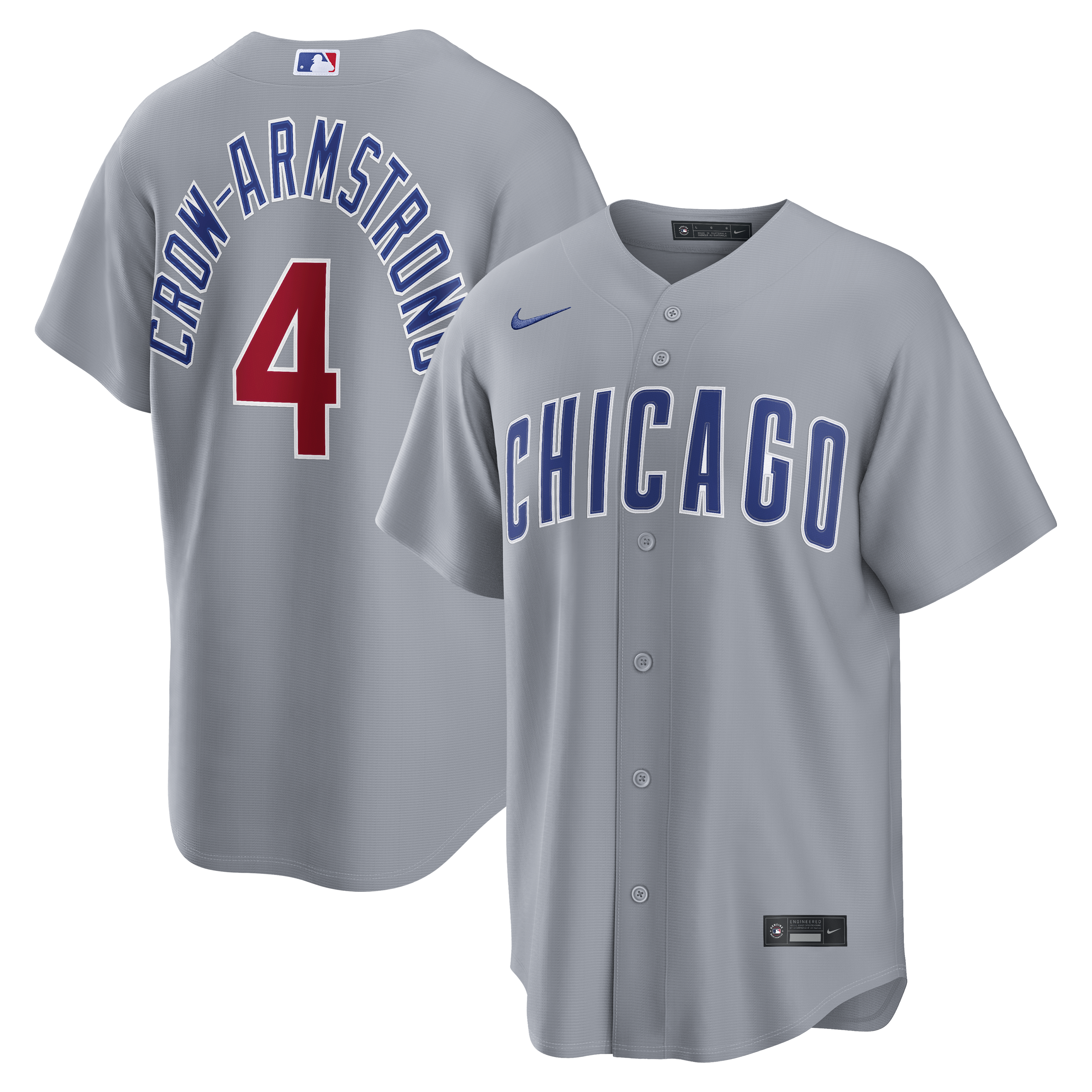 Pete Crow-Armstrong Chicago Cubs Road Jersey - Gray