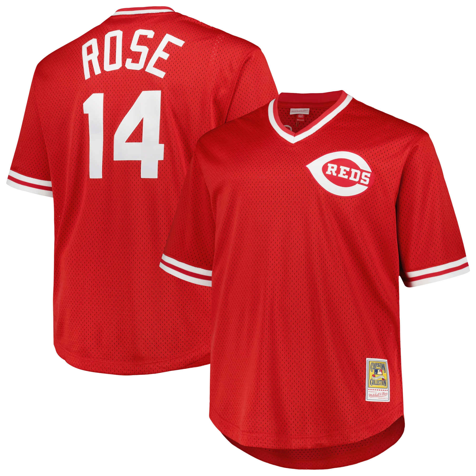 Pete Rose Cincinnati Reds 1984 Cooperstown Collection Mesh Pullover Jersey - Red