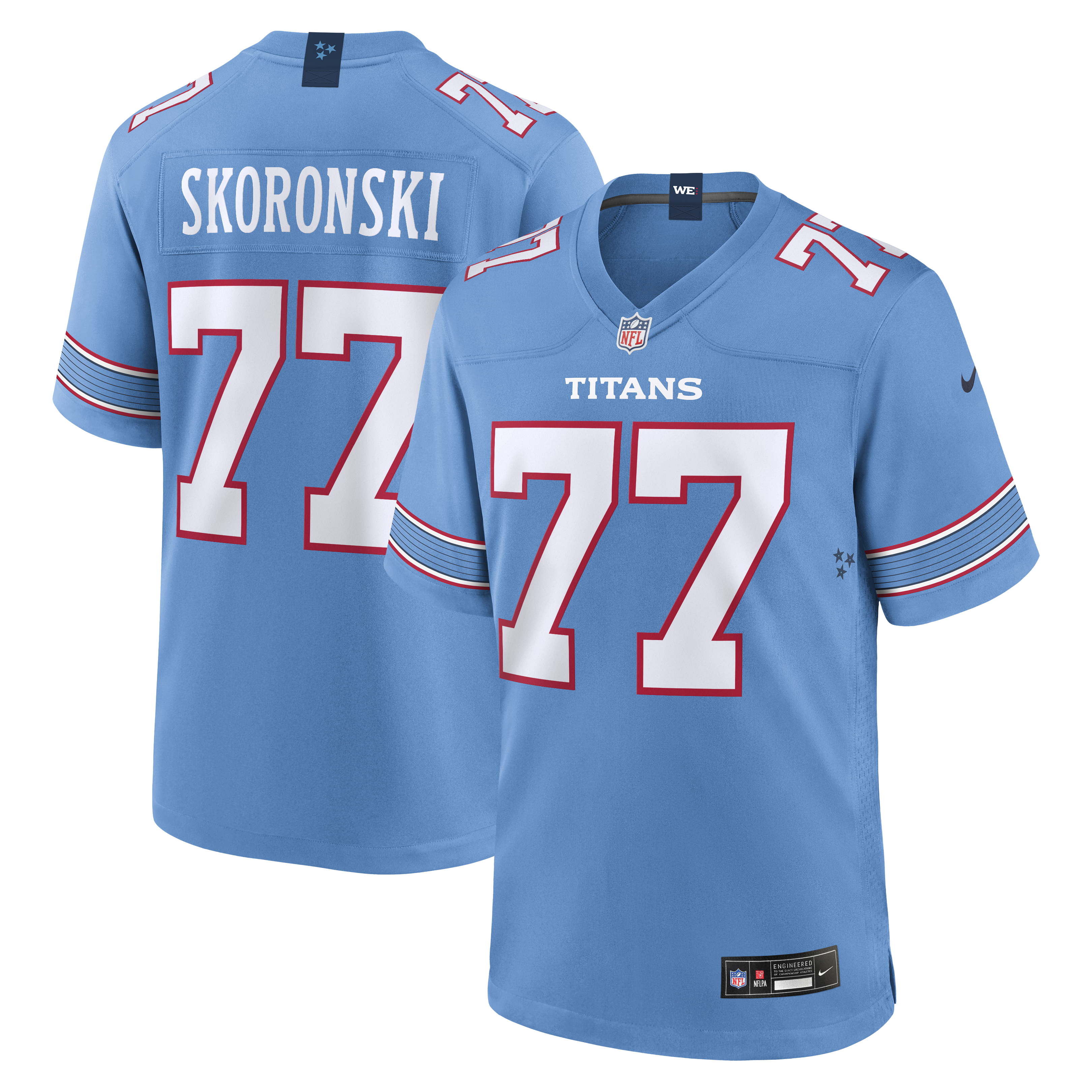 Peter Skoronski Tennessee Titans Game Jersey - Light Blue