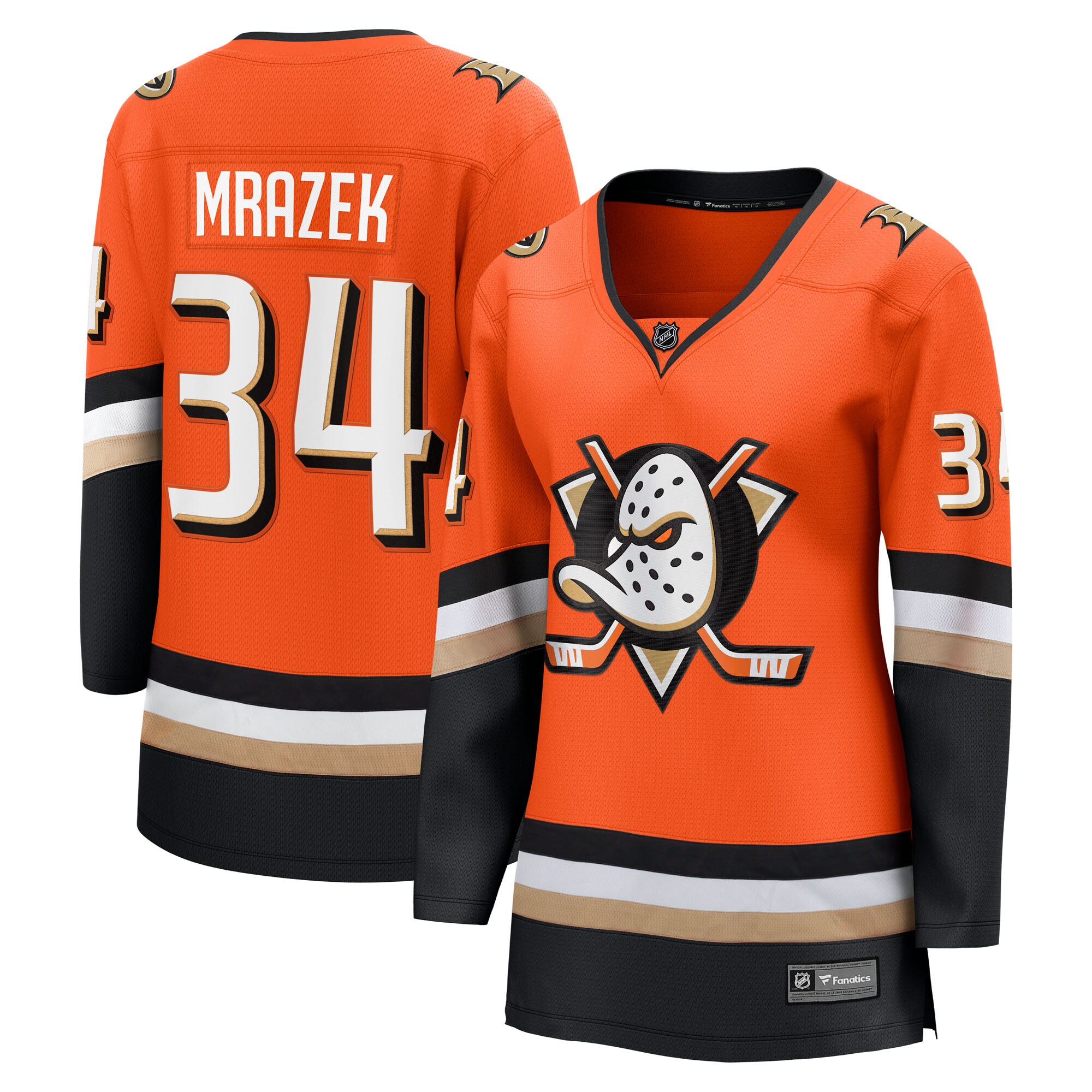 Petr Mrazek Anaheim Ducks Fanatics Women's Home Breakaway Jersey - Orange