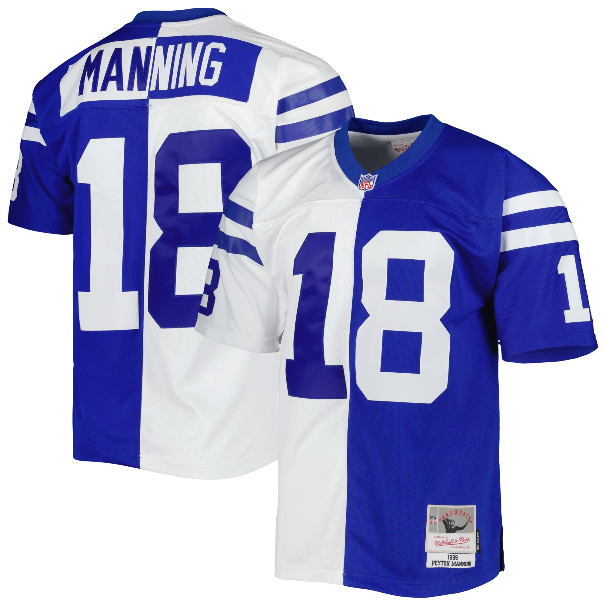 Peyton Manning Indianapolis Colts 1998 Split Legacy Jersey - Royal/White