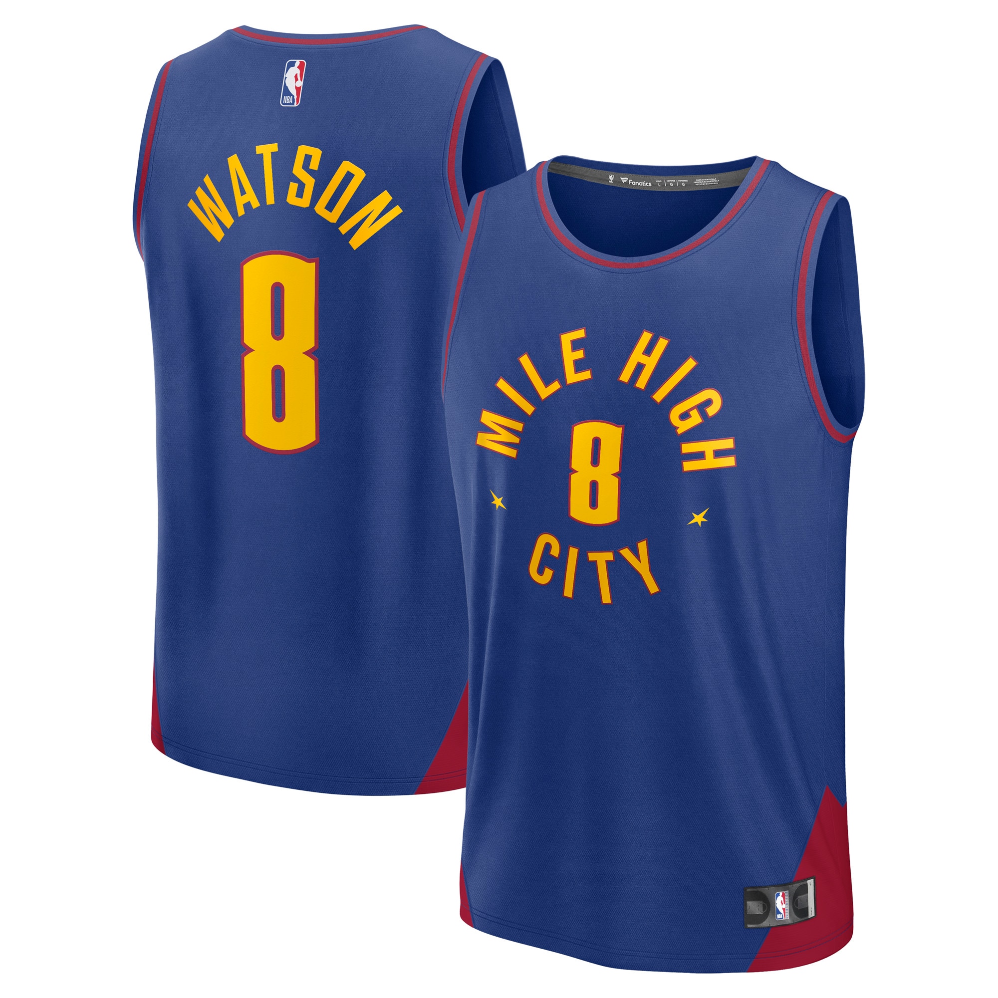 Peyton Watson Denver Nuggets Fanatics Fast Break Player Jersey - Statement Edition - Blue