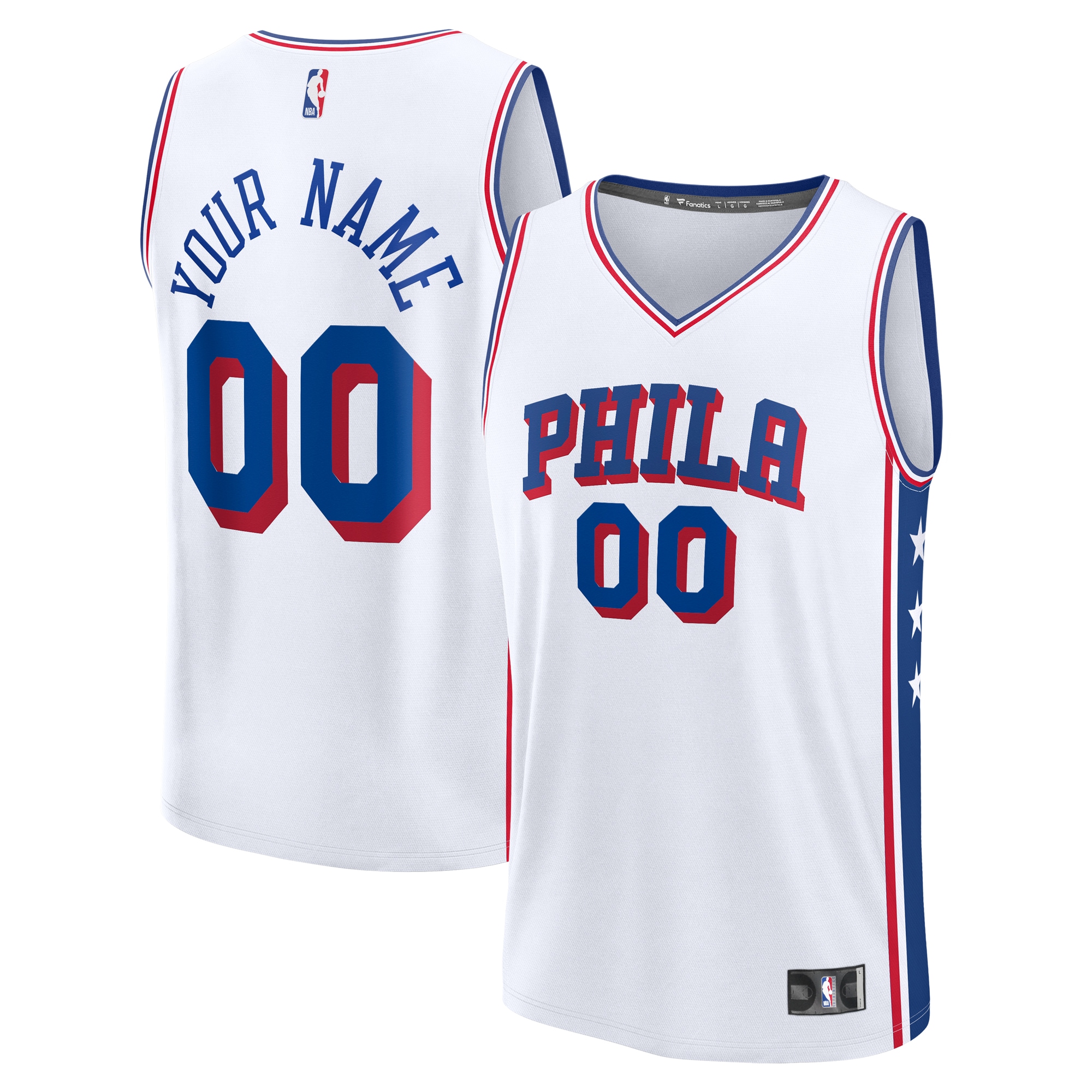 Philadelphia 76ers Fanatics Fast Break Custom Jersey - Association Edition
