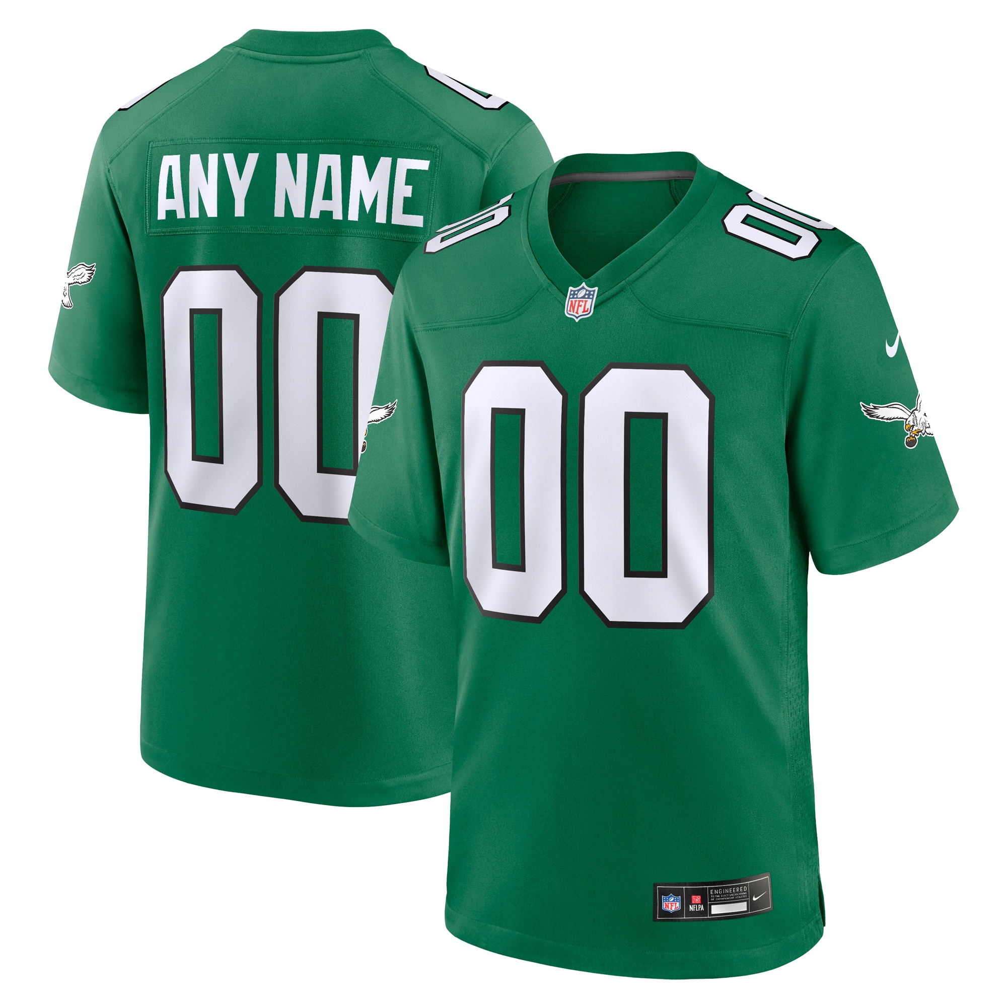 Philadelphia Eagles Alternate Custom Game Jersey - Kelly Green