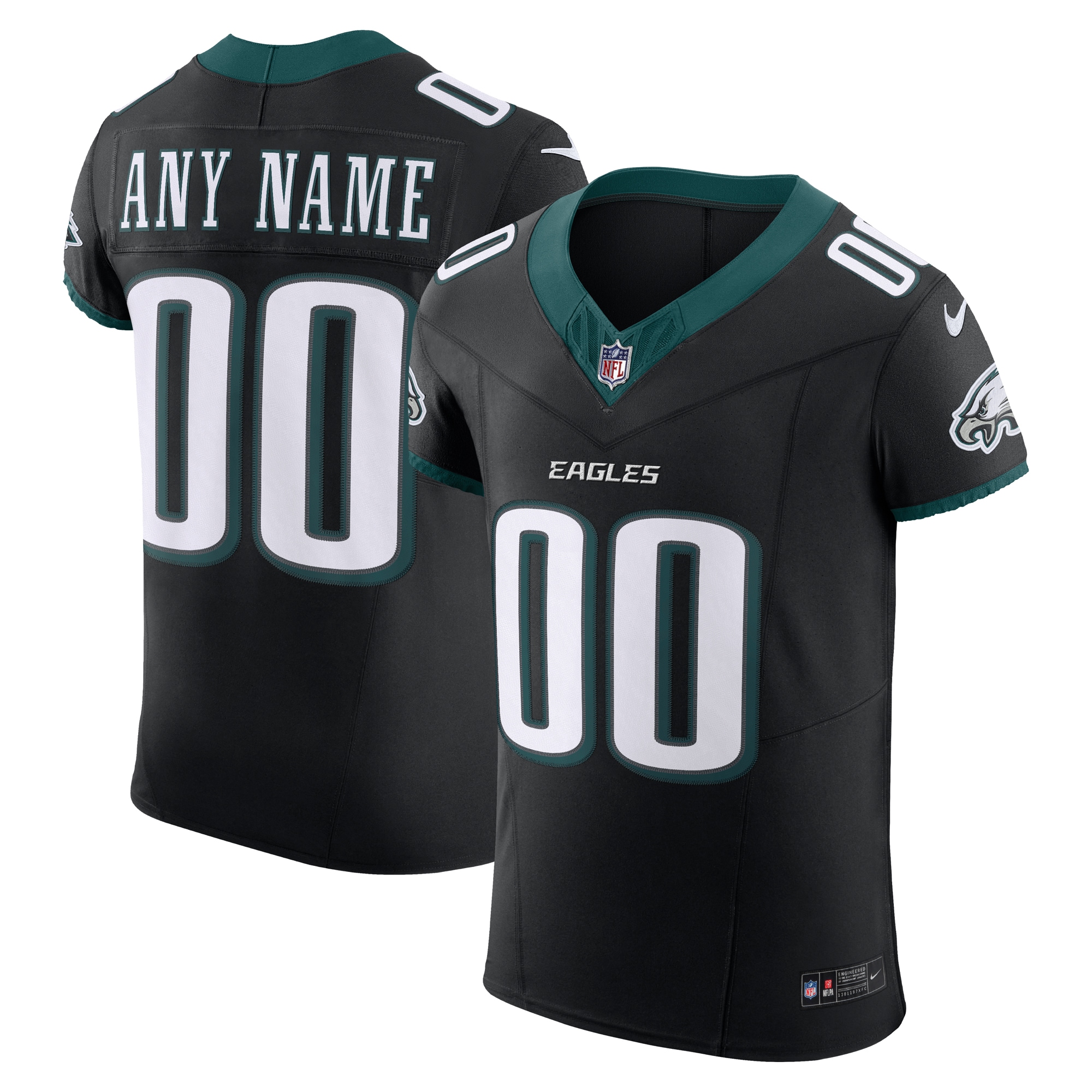 Philadelphia Eagles Alternate Vapor F.U.S.E. Elite Custom Jersey - Black