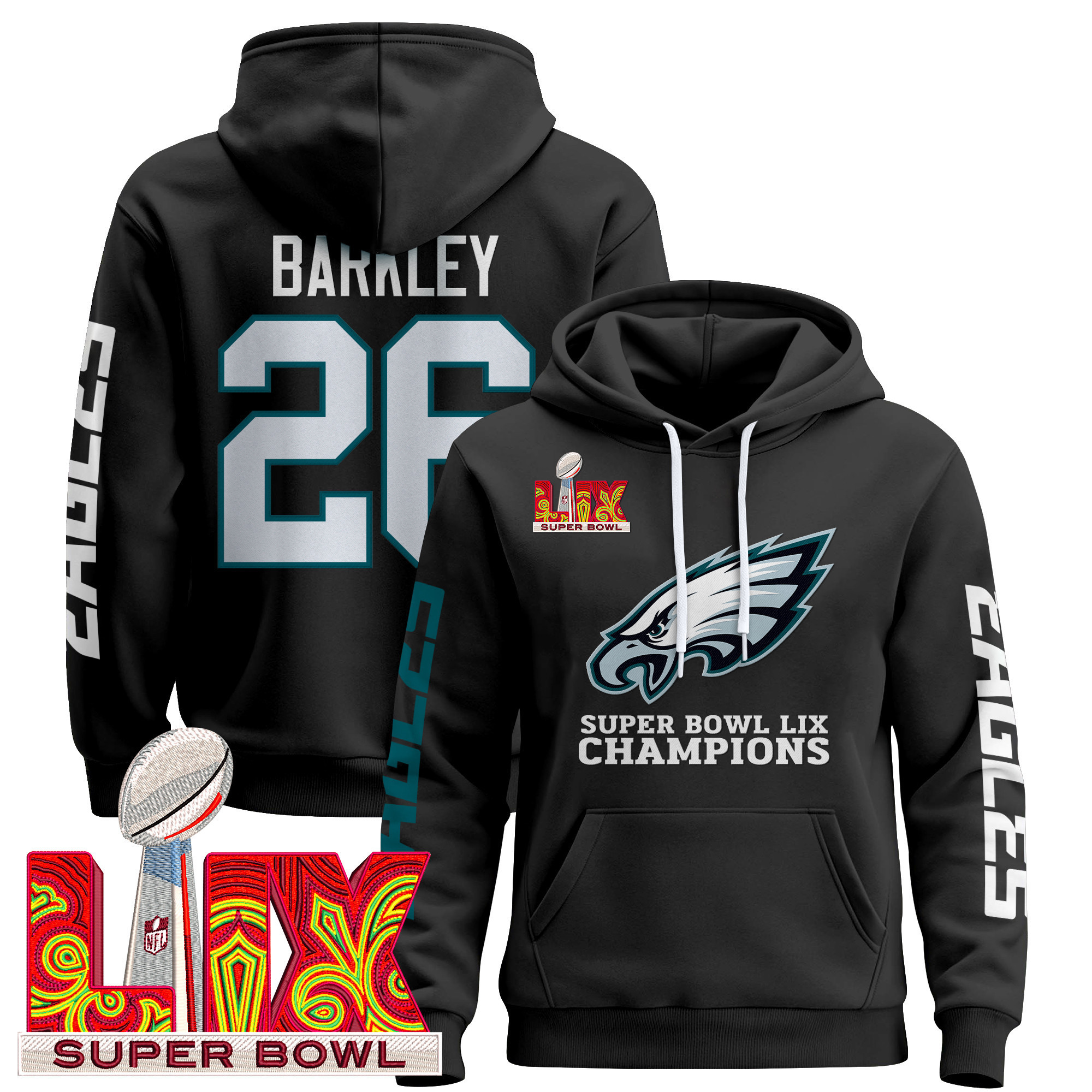 philadelphia Eagles Barkley Super Bowl Hoodie - Philadelphia Eagles
