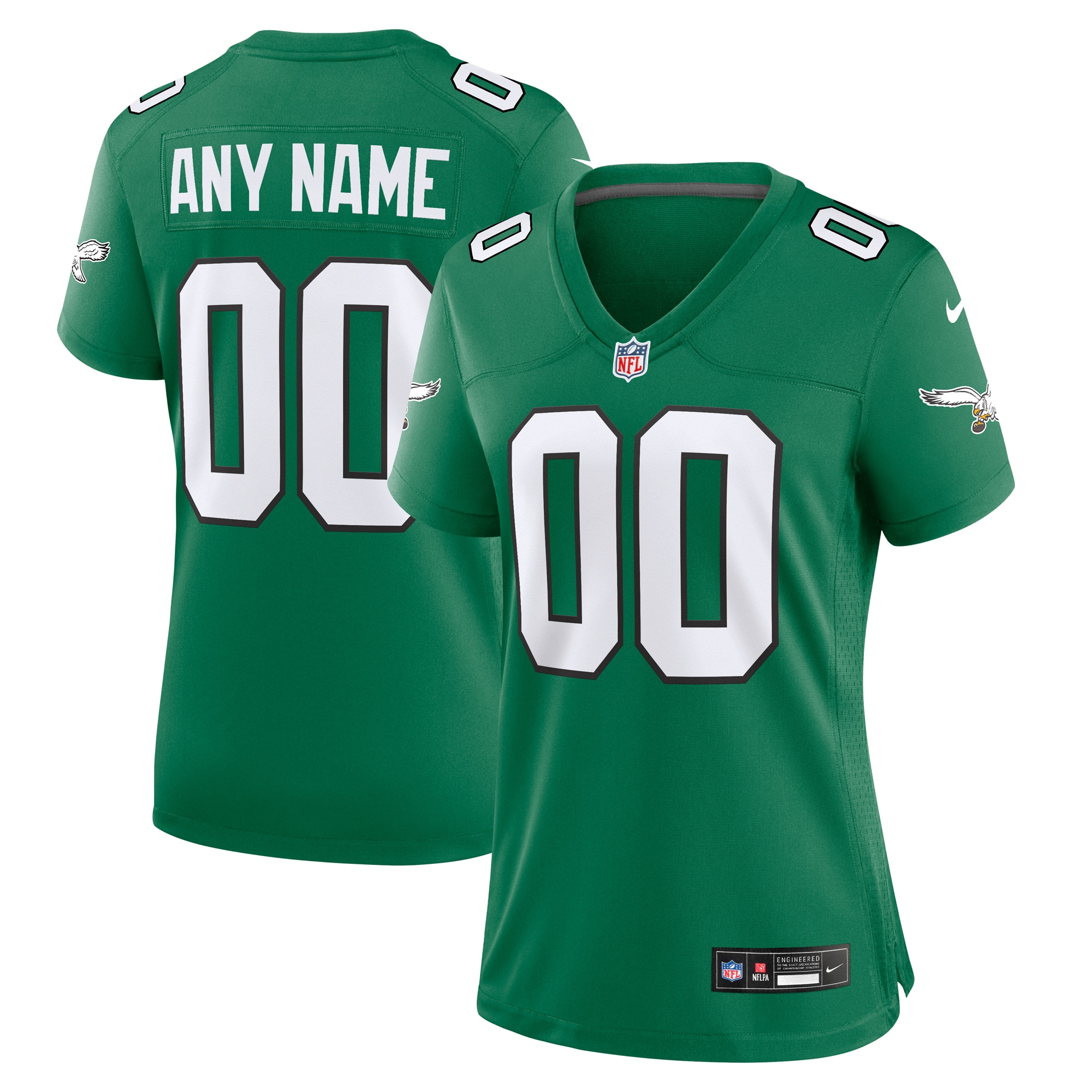 Philadelphia Eagles Women's Alternate Custom Game Jersey - Kelly Green