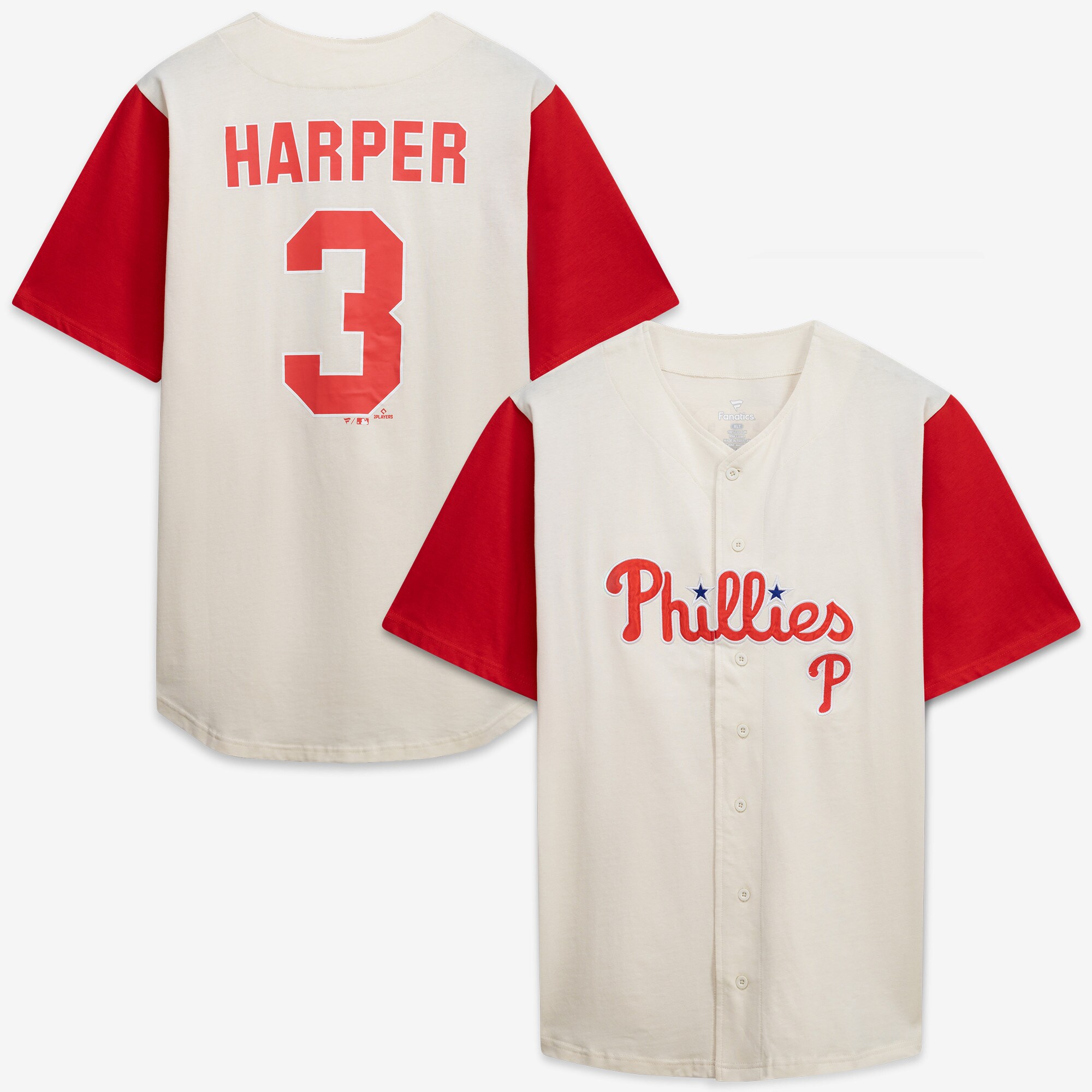 Philadelphia Phillies Profile Big & Tall Two-Color Fashion Jersey - Cream/Red