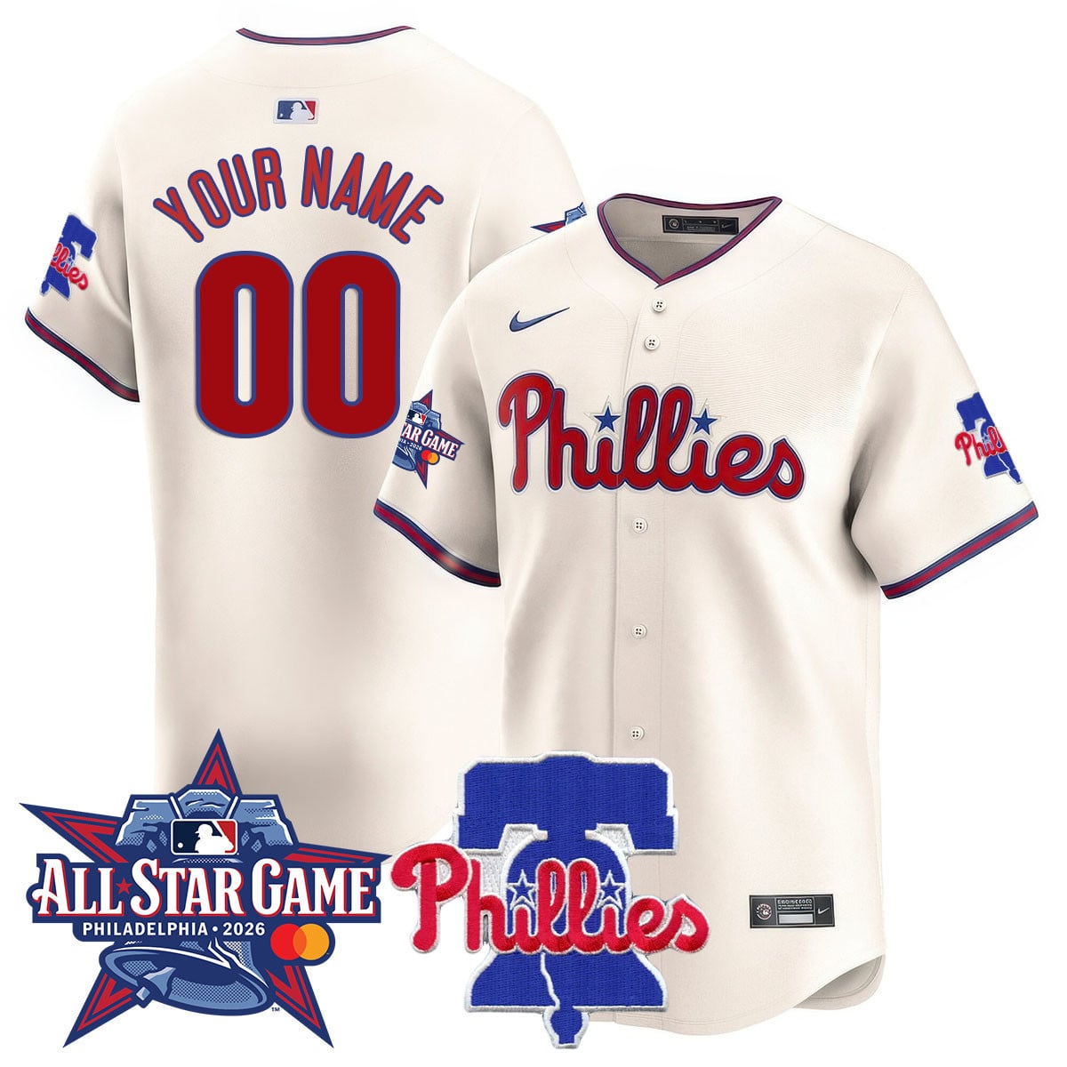 Alternative view of Phillies 2026 All-Star Jersey - Nike - Custom Blue Fade