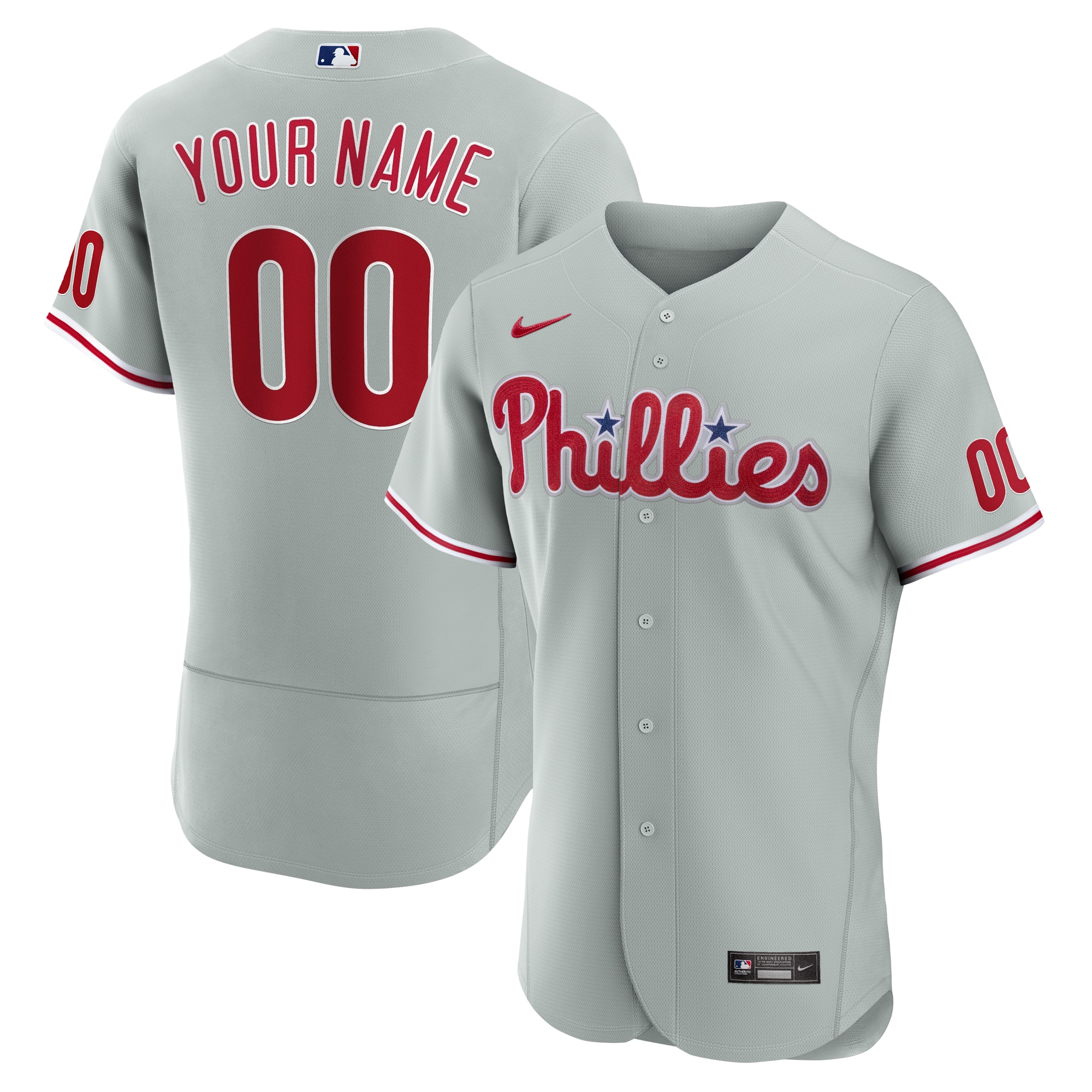 Phillies Gray Custom Jersey - Nike - MLB Personalized Edition