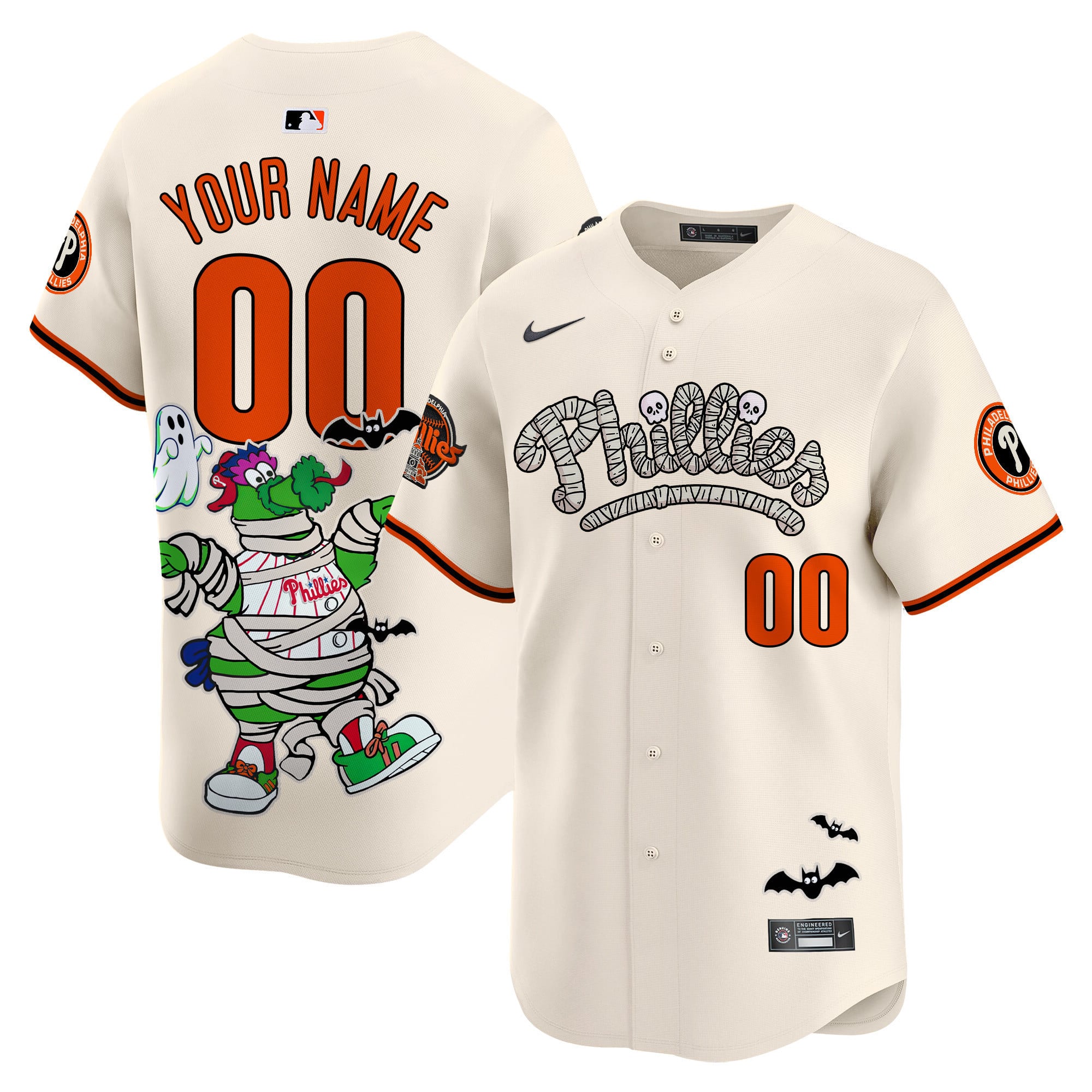 Phillies Halloween Jersey - Nike - Cream Custom Edition