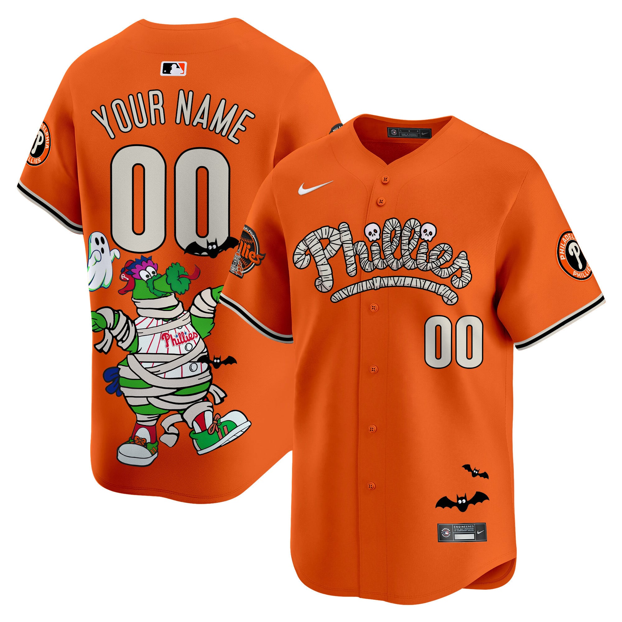 Alternative view of Phillies Halloween Jersey - Nike - Cream Custom Edition