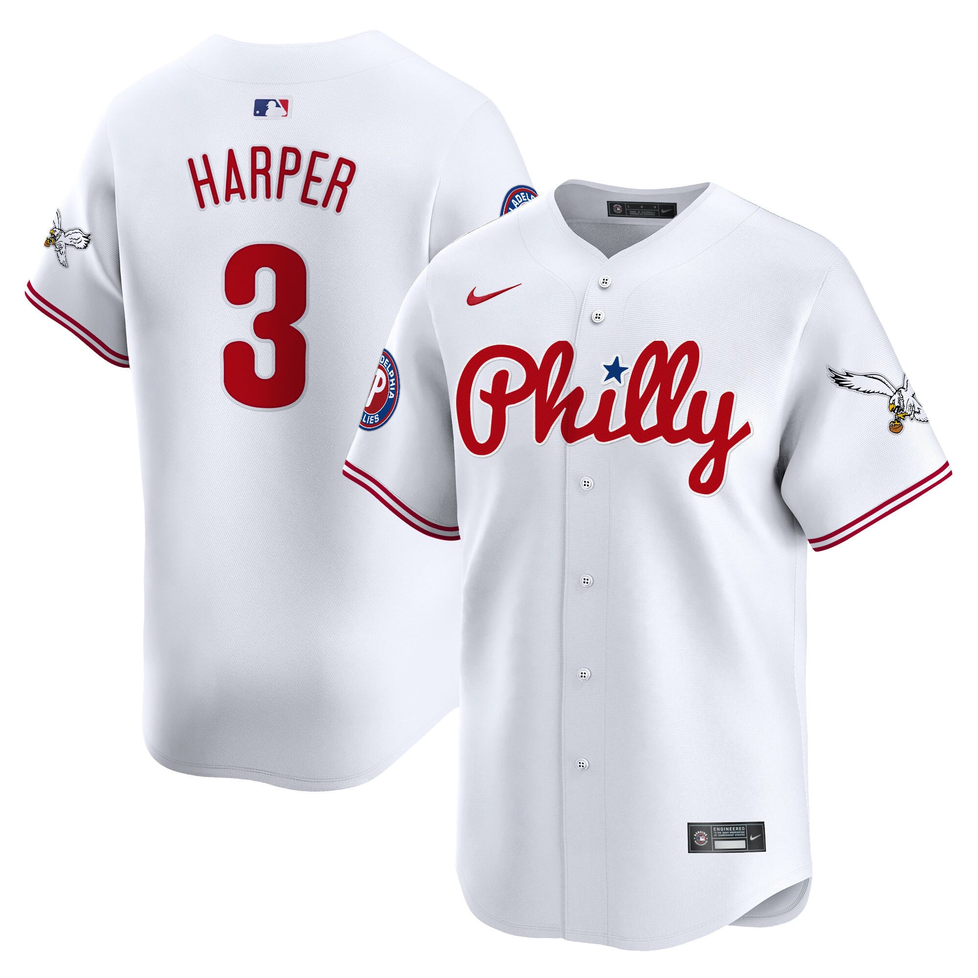 Phillies Harper White Jersey - Nike Phillies Harper #3 White Jersey
