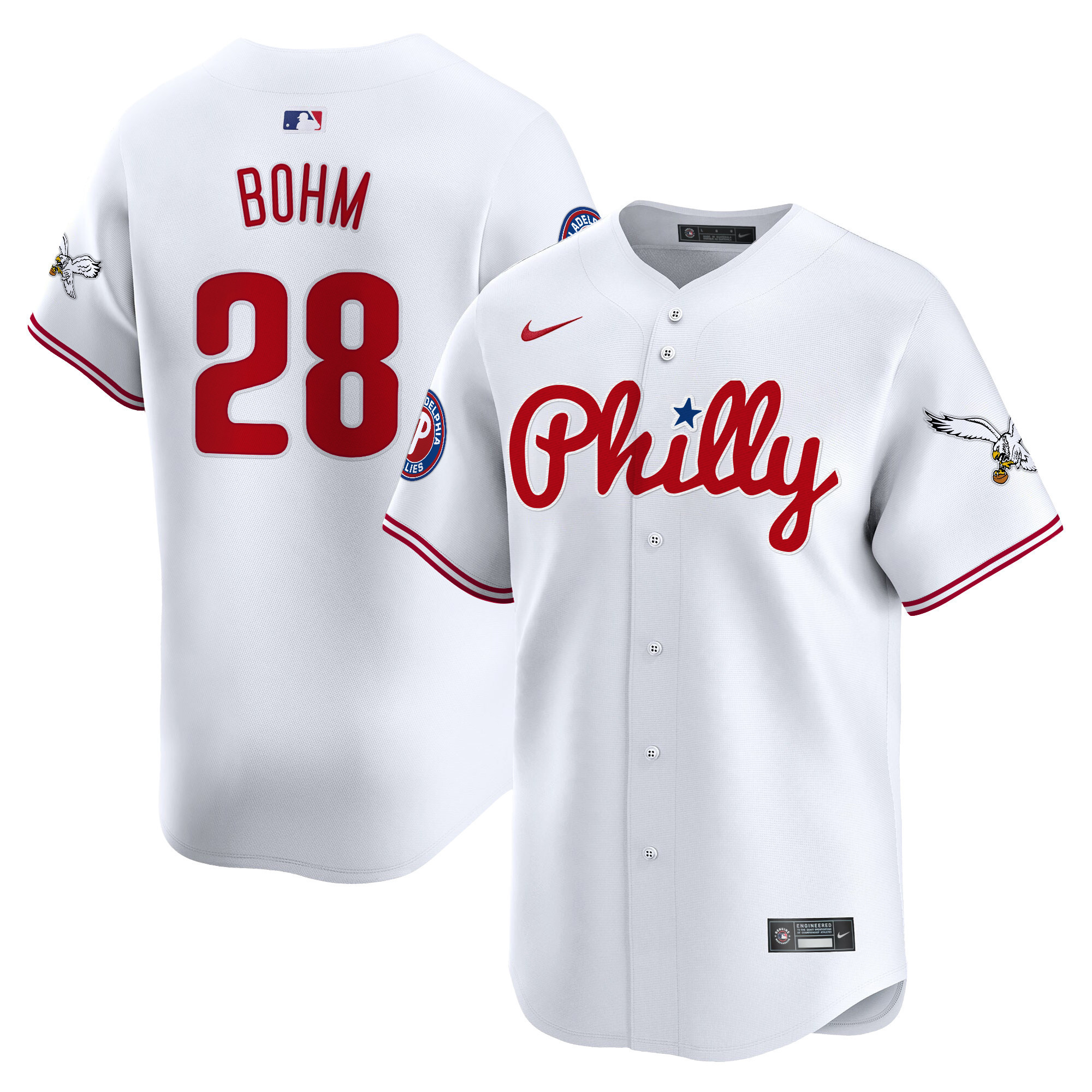 Alternative view of Phillies Harper White Jersey - Nike Phillies Harper #3 White Jersey