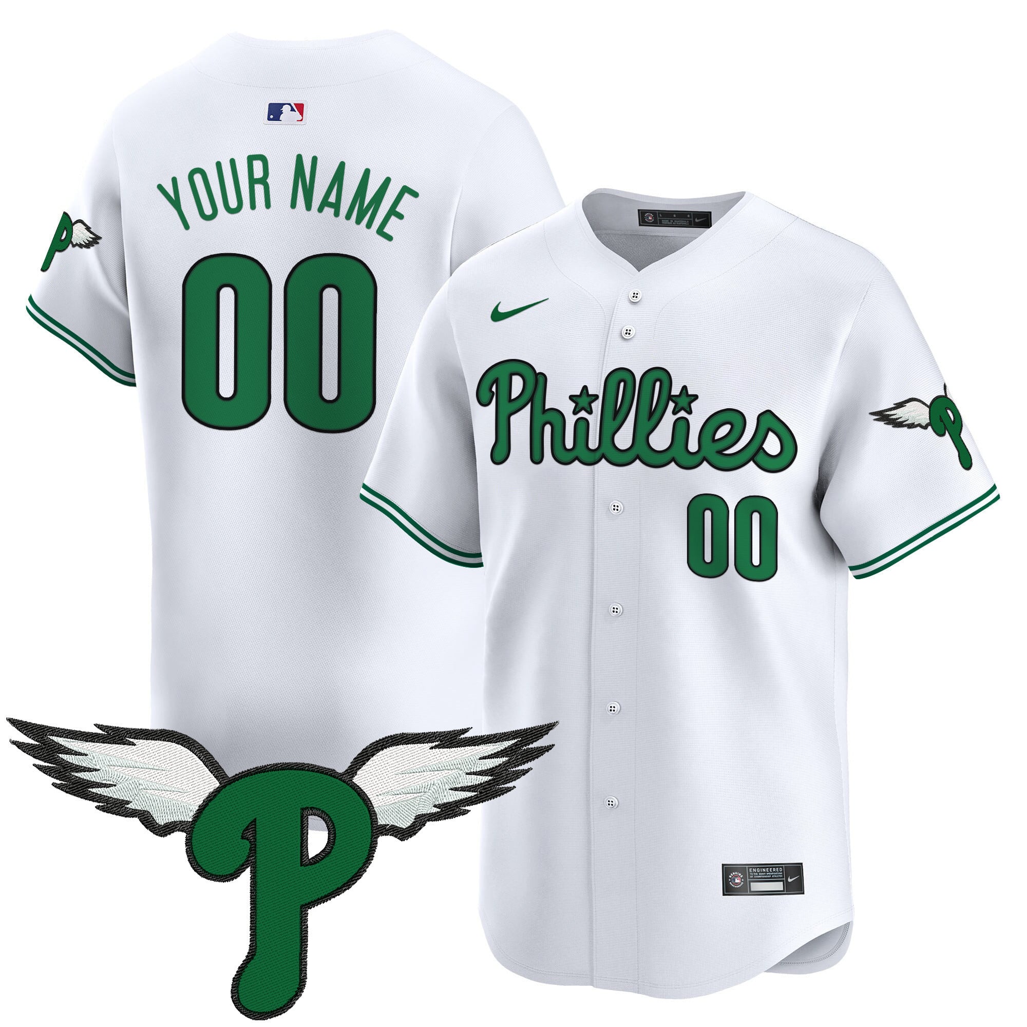 Alternative view of Phillies Irish Green Jersey - Nike - St. Patrick’s Day Edition