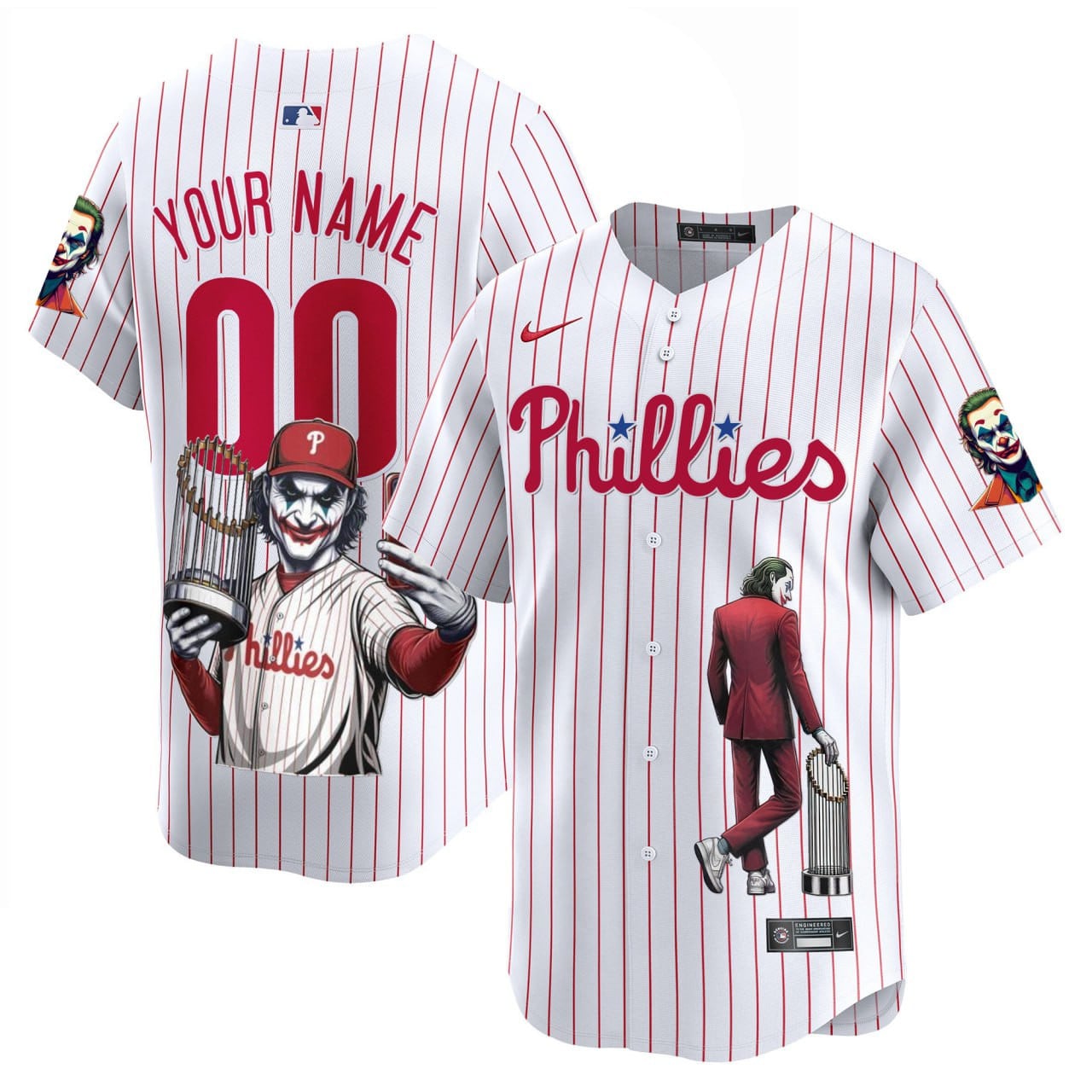 Phillies Joker Pinstripe Jersey - Nike - Custom Baseball