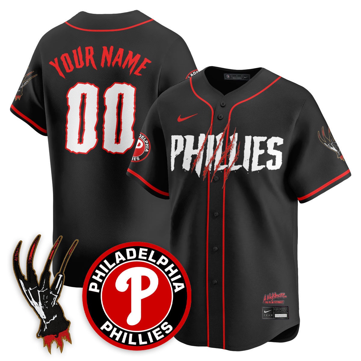 Alternative view of Phillies Nightmare Elm Street Jersey - Nike Phillies Nightmare Jersey