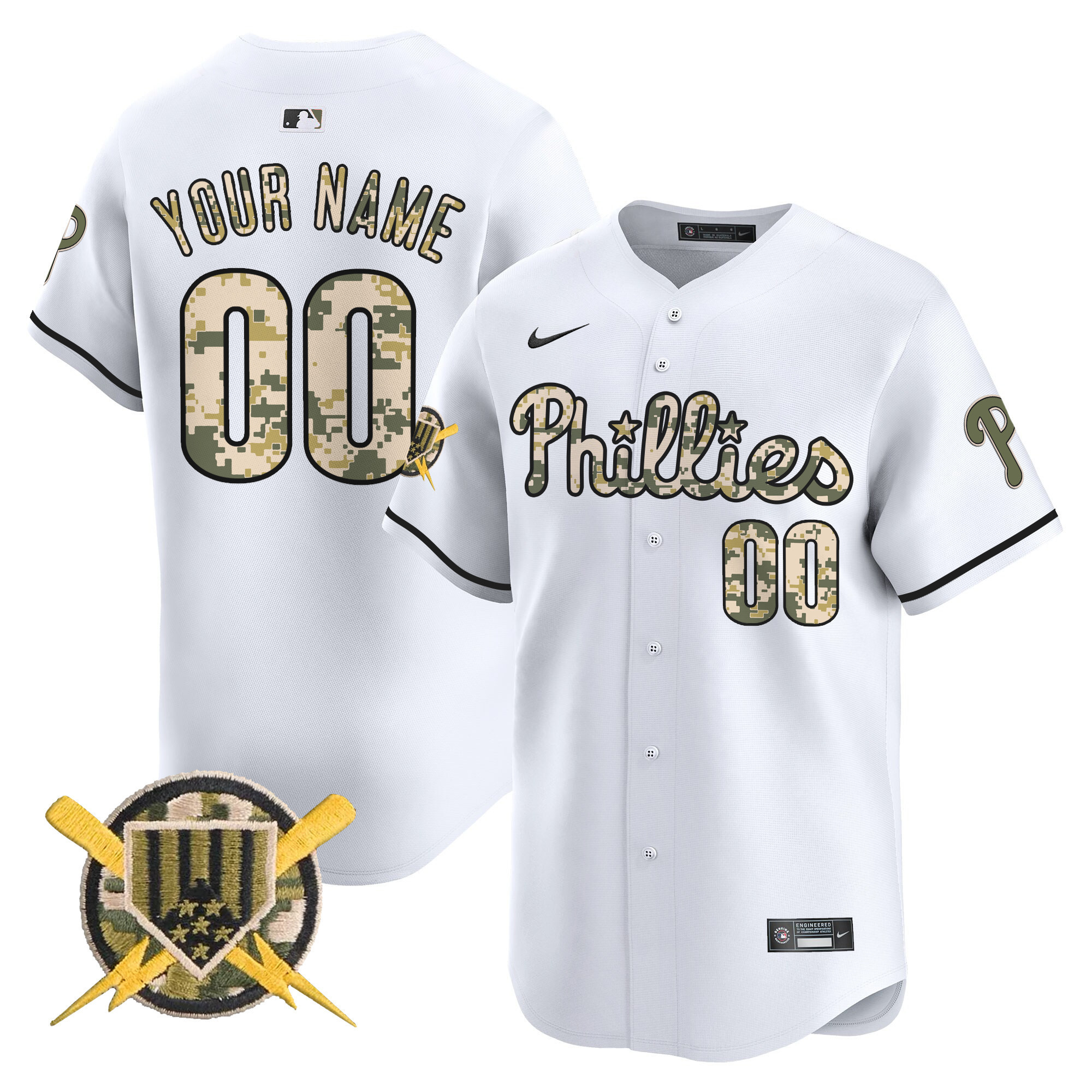 Alternative view of Phillies Olive Green Jersey - Nike - Camo Edition