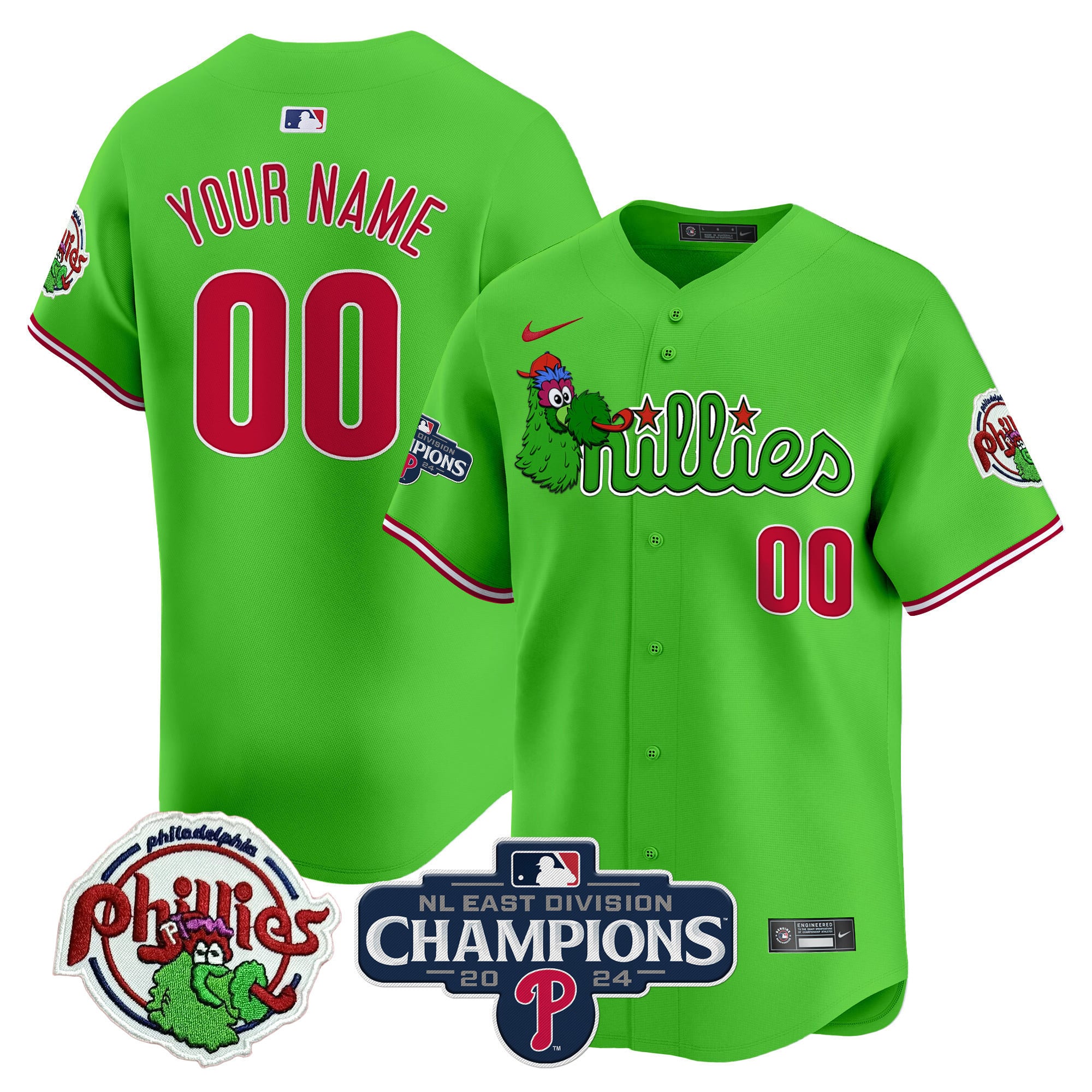 Alternative view of Phillies Phanatic Jersey - Nike - White Custom Edition
