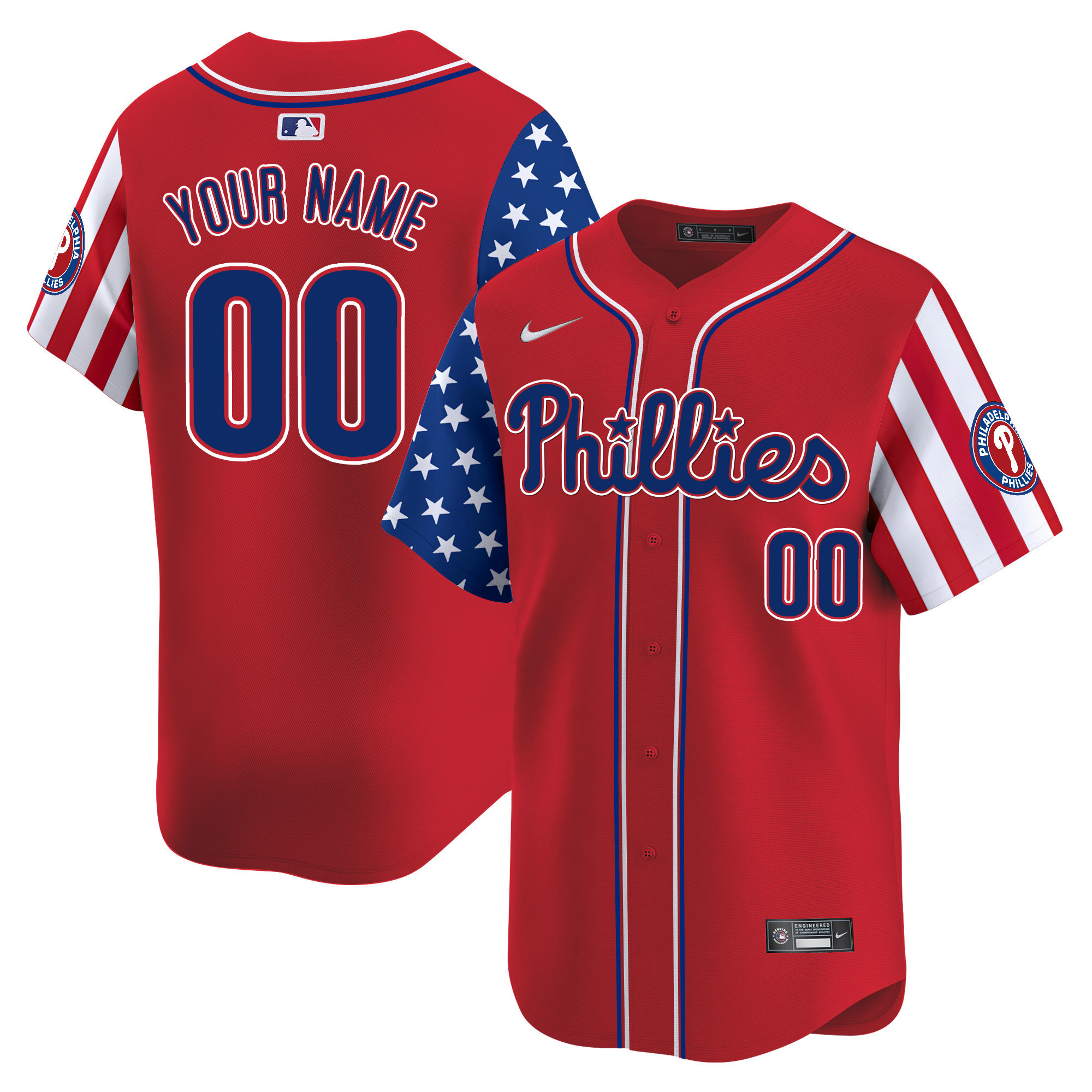 Alternative view of Phillies Stars Stripes Jersey - Nike Phillies Stars & Stripes Jersey