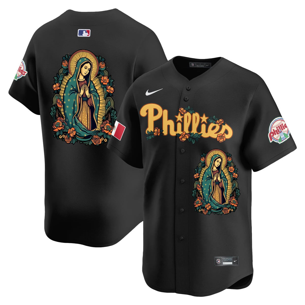 Phillies Virgin Mary Jersey - Nike Phillies Virgin Mary Black Jersey