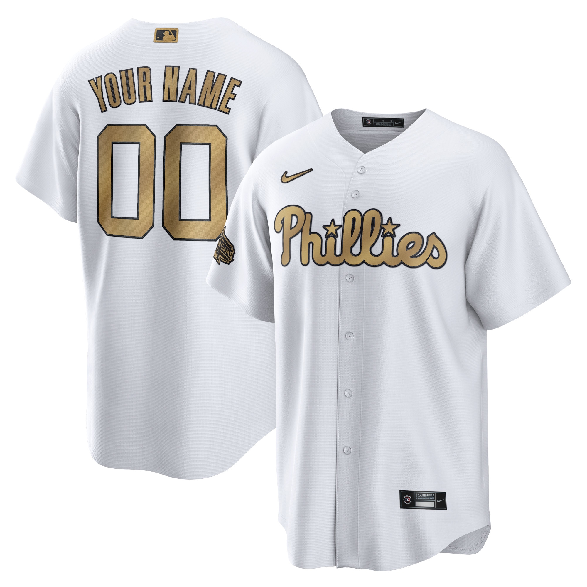 Phillies White & Gold Custom Jersey - Nike - Personalize Yours!