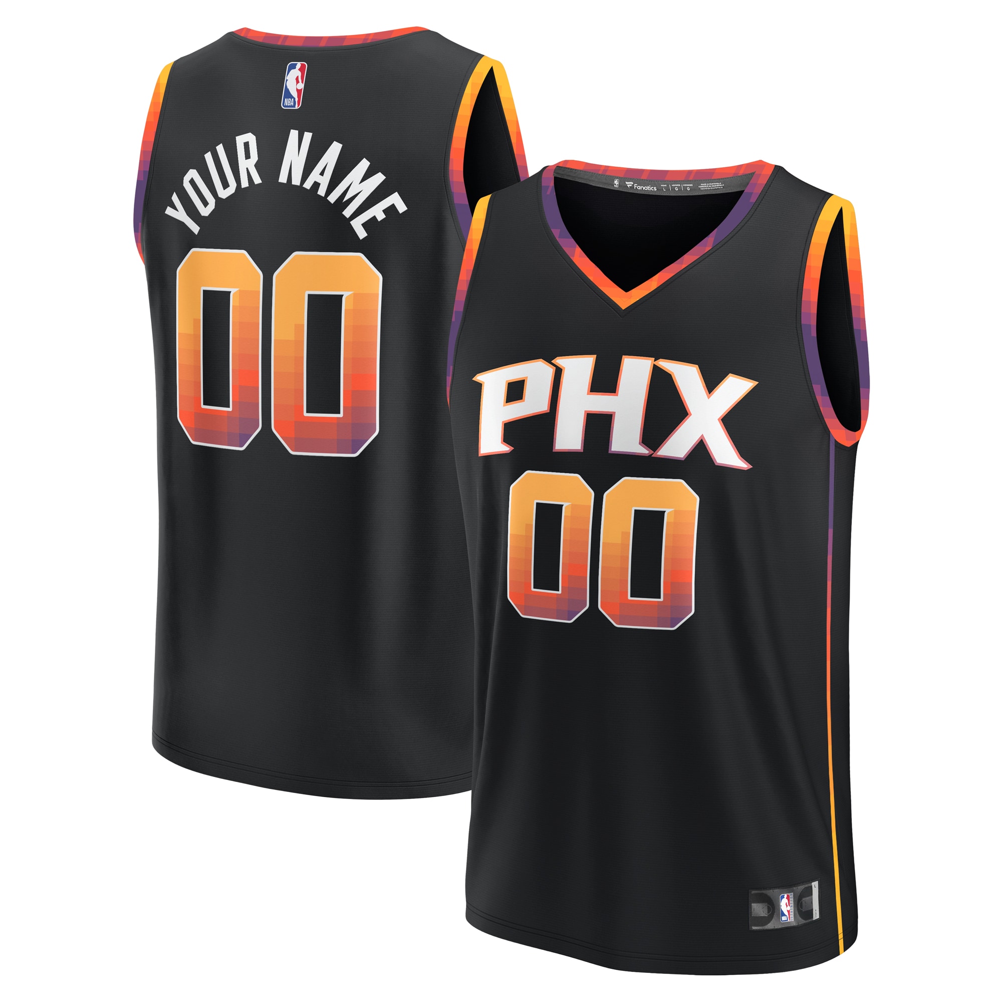 Phoenix Suns Fanatics Youth Fast Break Custom Jersey - Statement Edition - Black