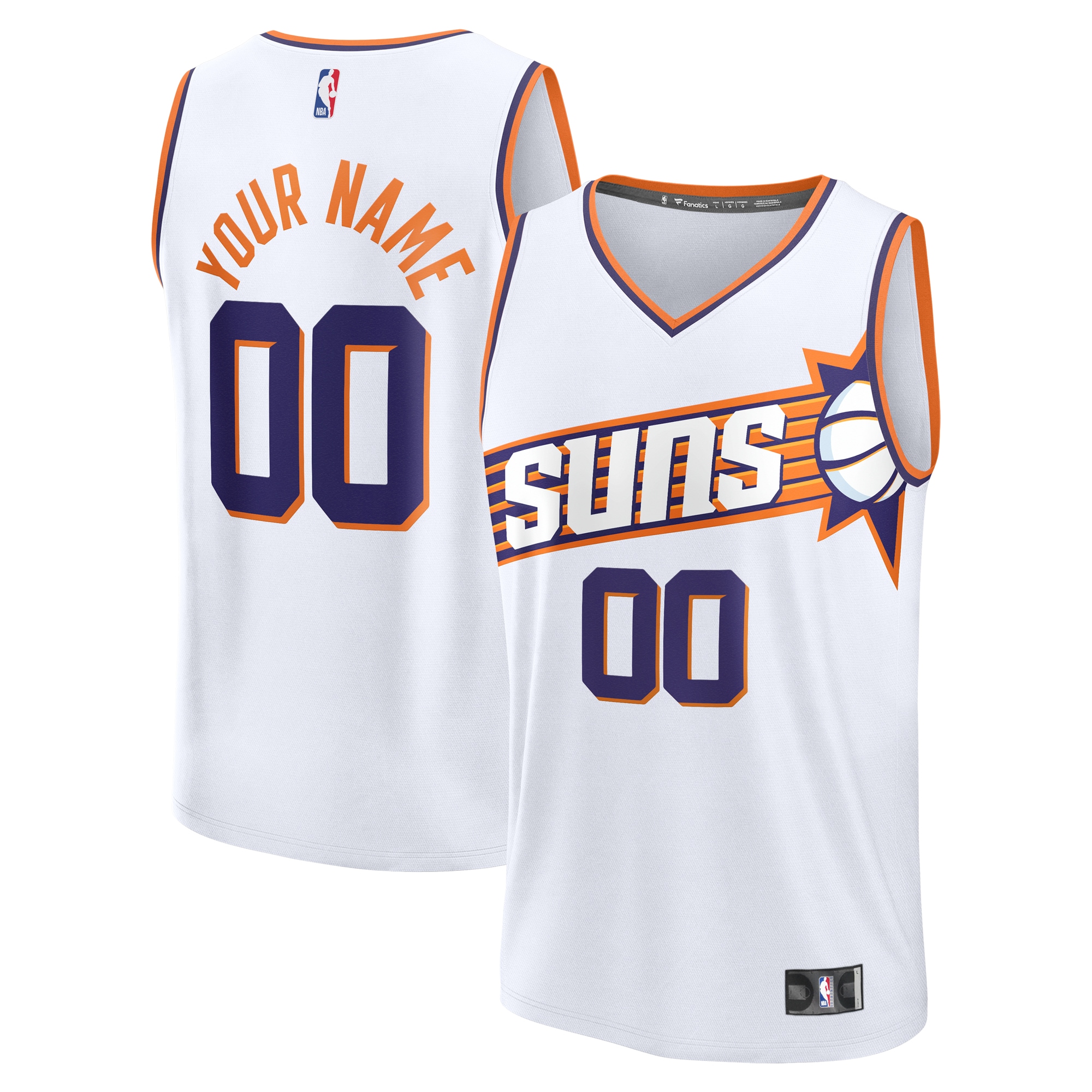Phoenix Suns Fanatics Youth Fast Break Custom Jersey - White - Association Edition