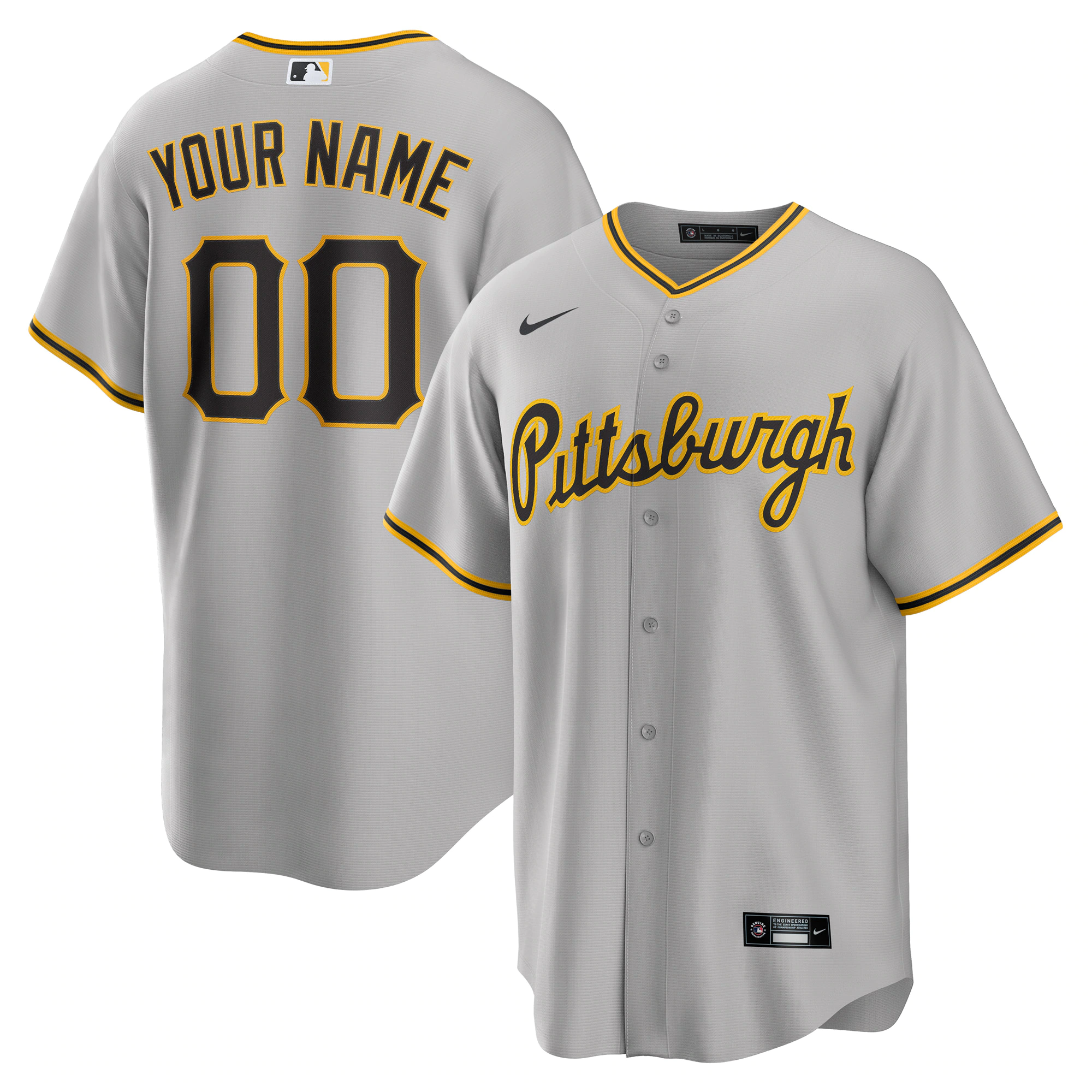 Pirates Gray Custom Jersey - Nike - Personalize Your Style