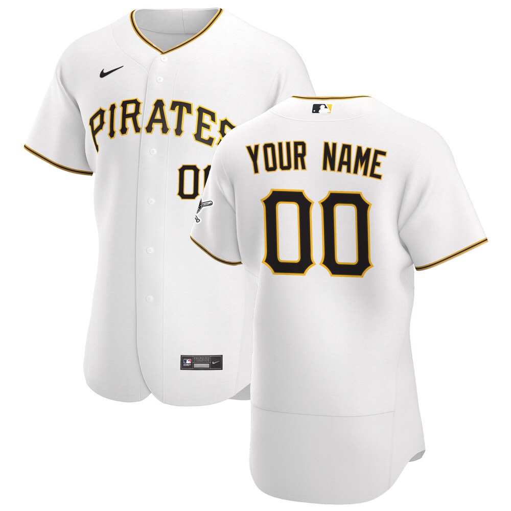 Pirates White Gold Custom Jersey - Nike Pirates White & Gold Custom