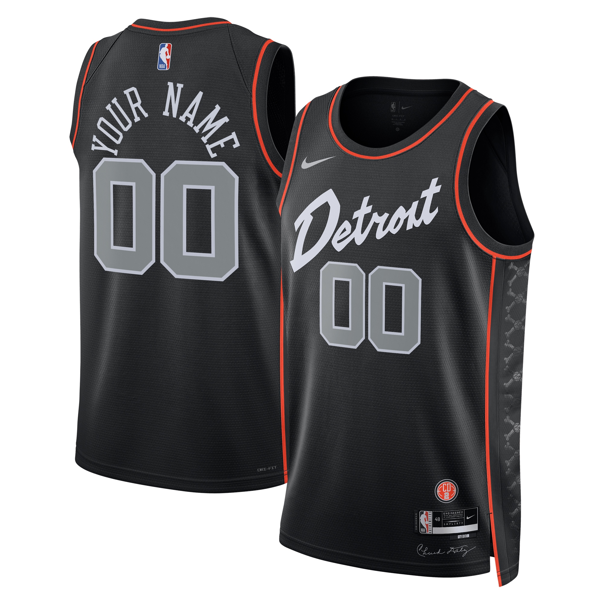 Pistons Black City Custom Jersey - Nike Pistons Black City Edition