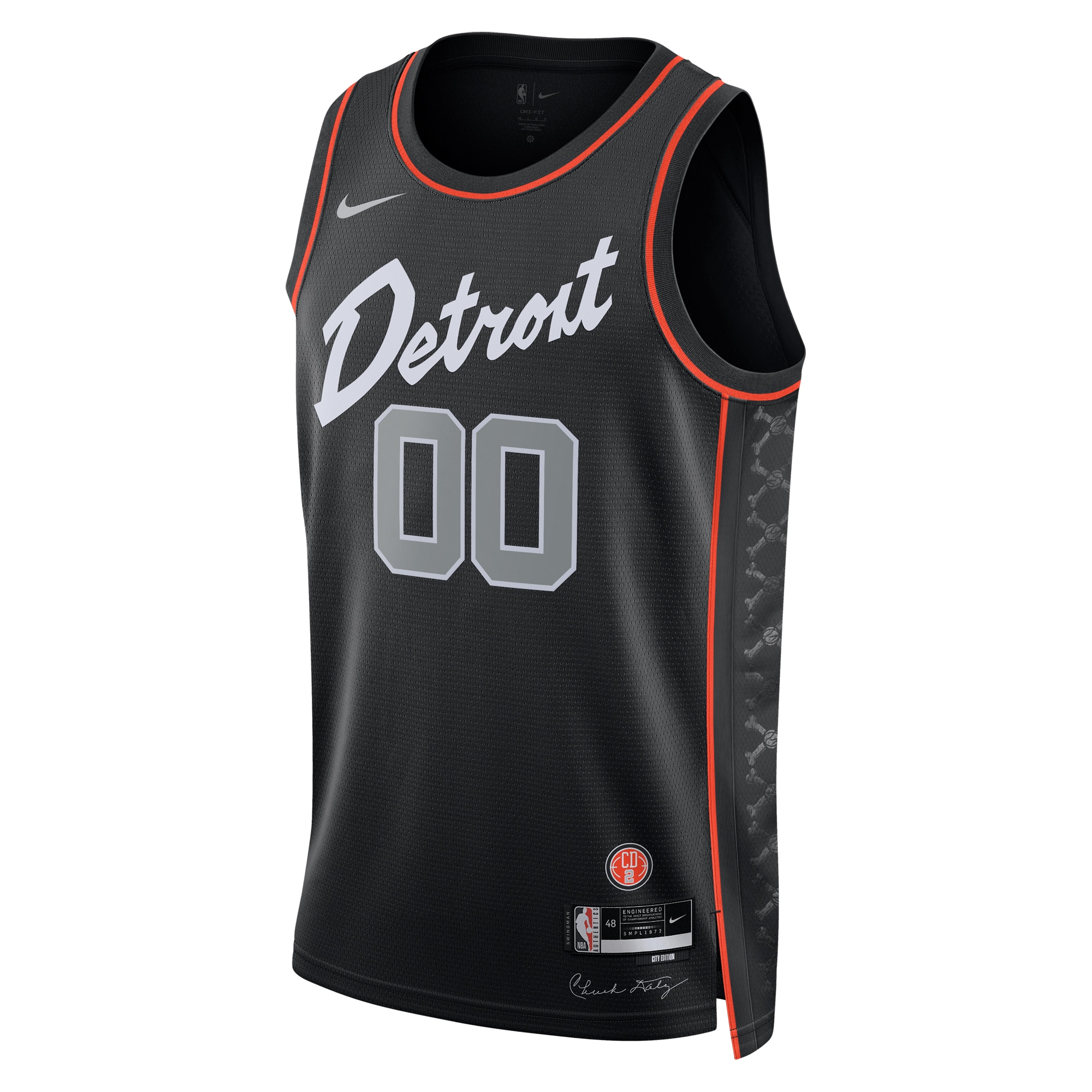 Alternative view of Pistons Black Custom Jersey - Nike - City Edition 2024