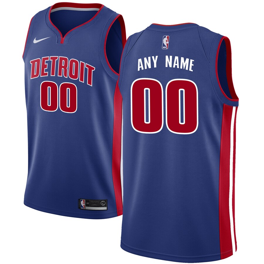 Pistons Blue Custom Jersey nike - Nike Detroit Pistons Blue Jersey