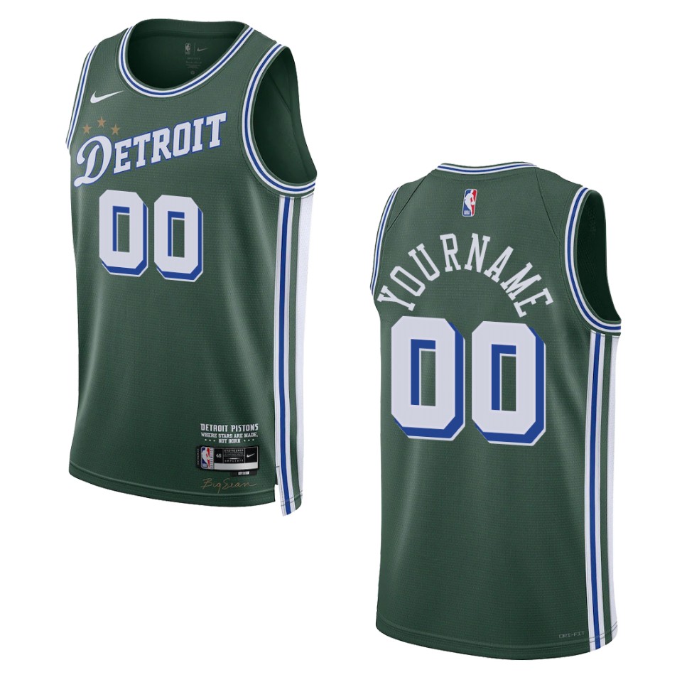Pistons Green Custom Jersey - Nike - Motor City Edition