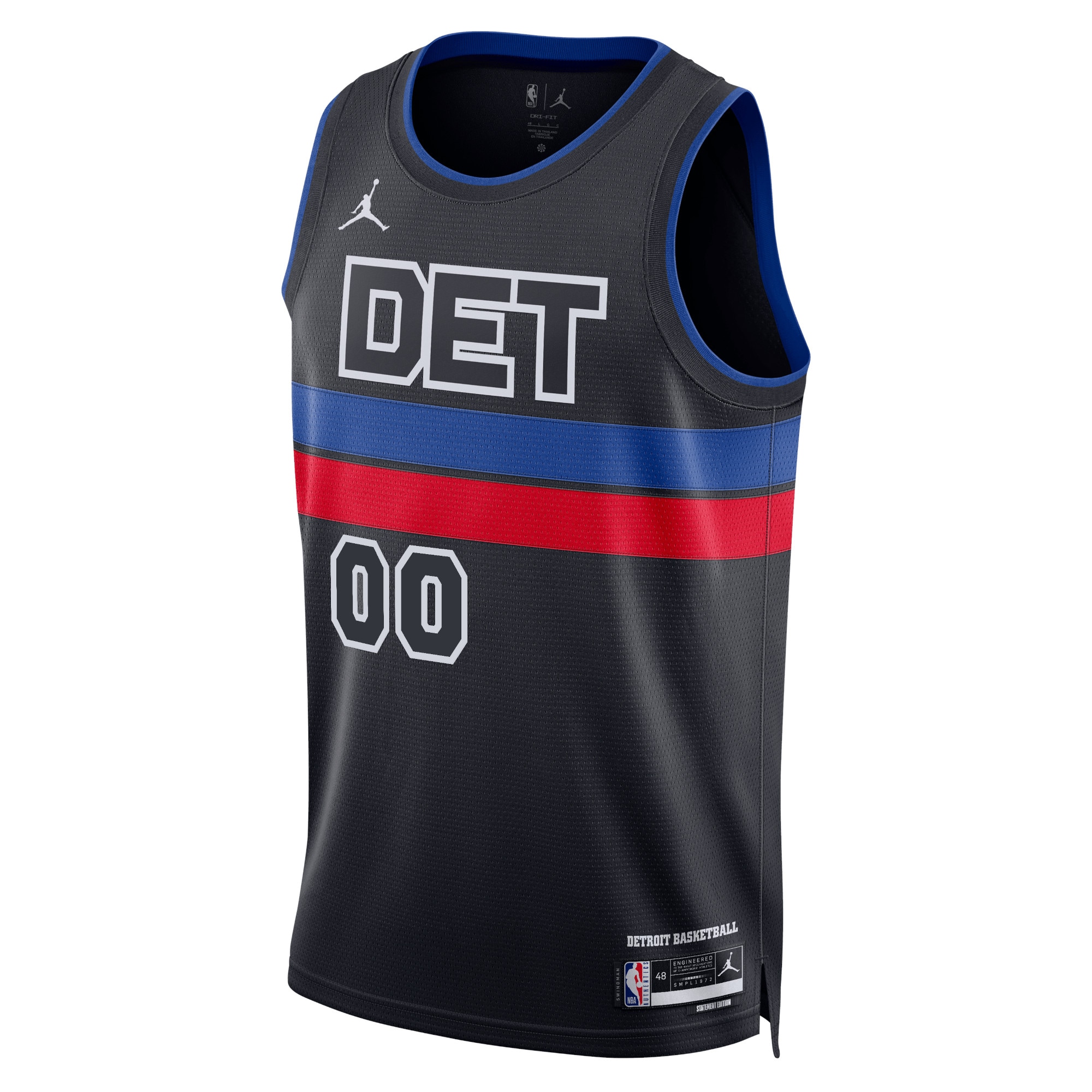 Alternative view of Pistons Jordan Black Jersey - Custom Detroit Pistons Jordan Black