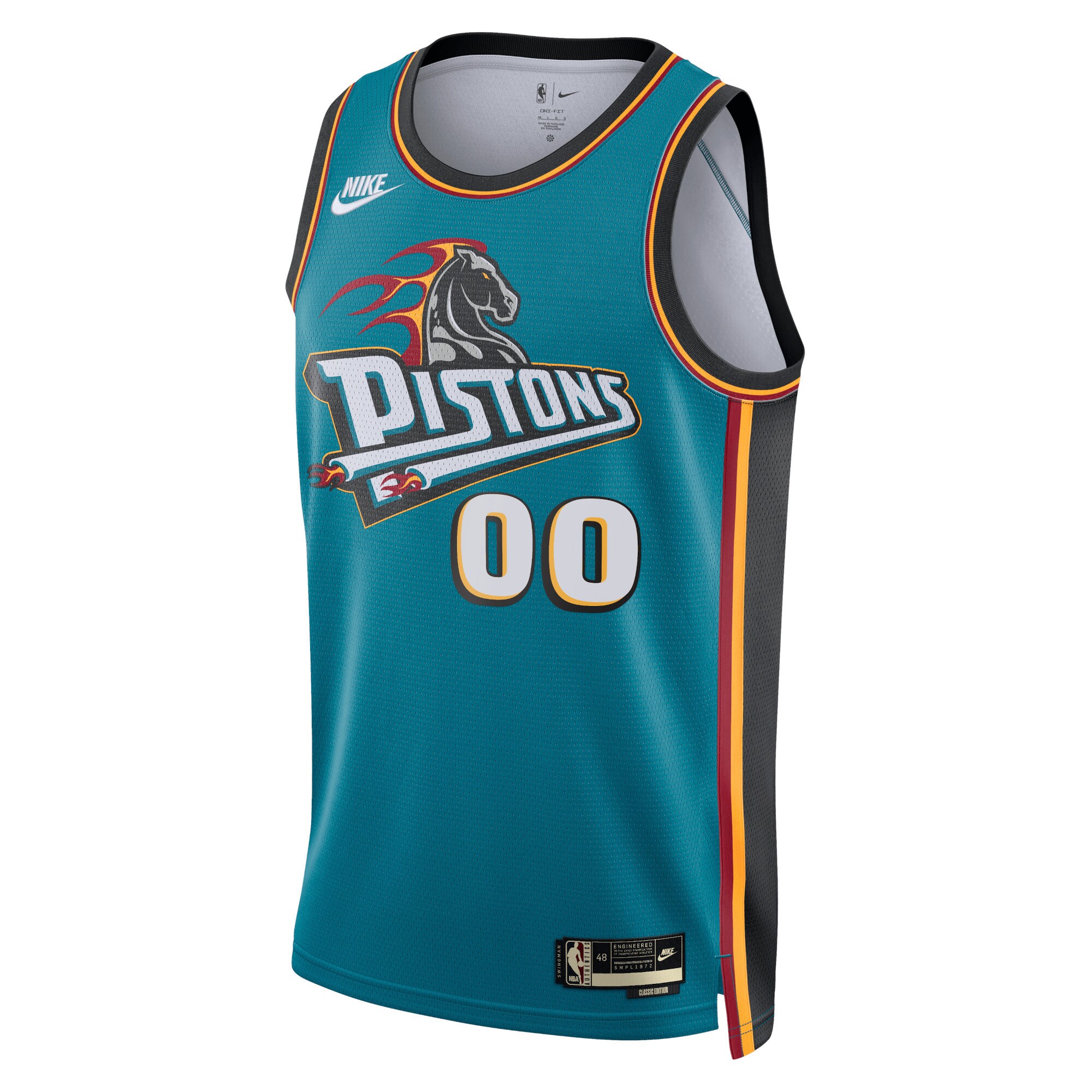 Alternative view of Pistons Teal Custom Jersey - Nike - Classic Edition
