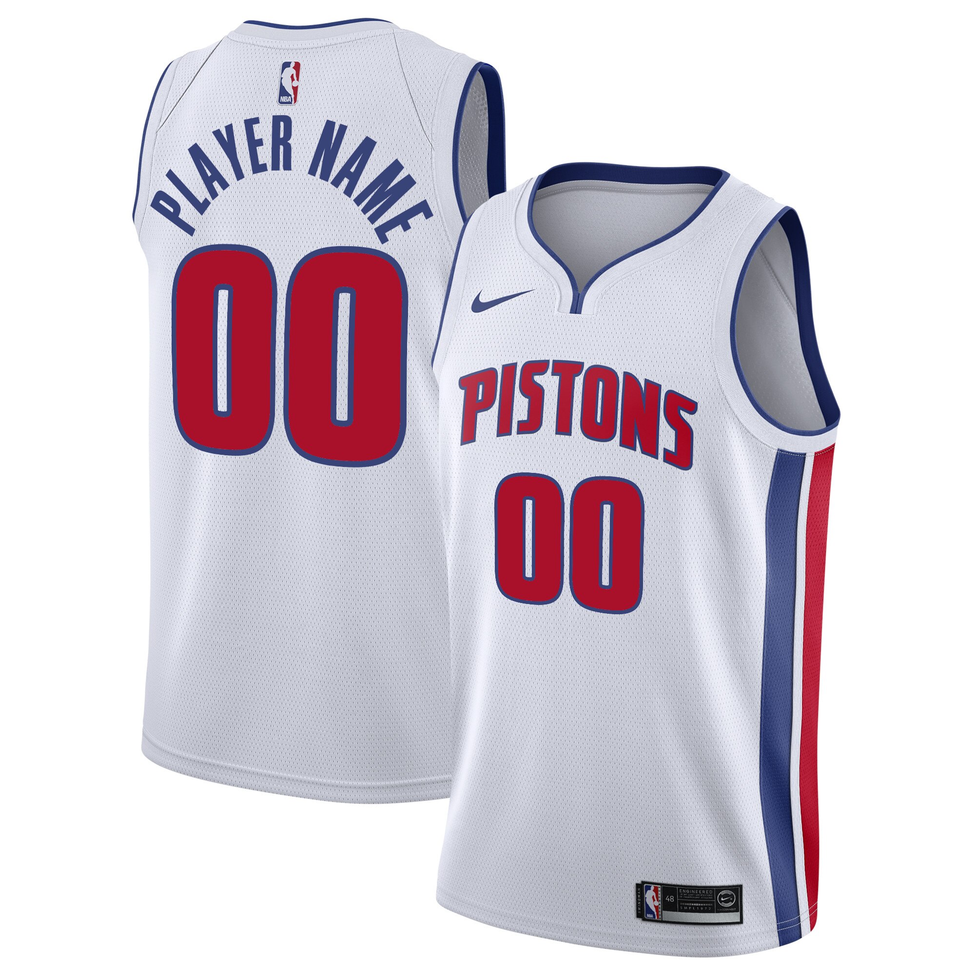 Pistons White Custom Jersey nike - Nike Pistons White Jersey - Custom