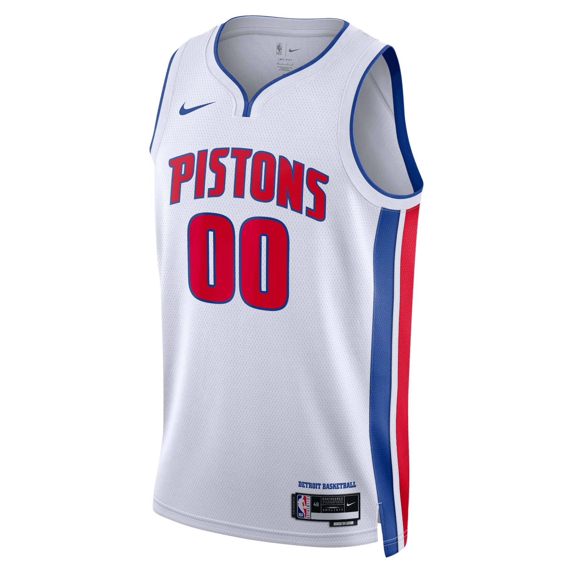 Alternative view of Pistons White Custom Jersey - Nike Pistons White Association Jersey