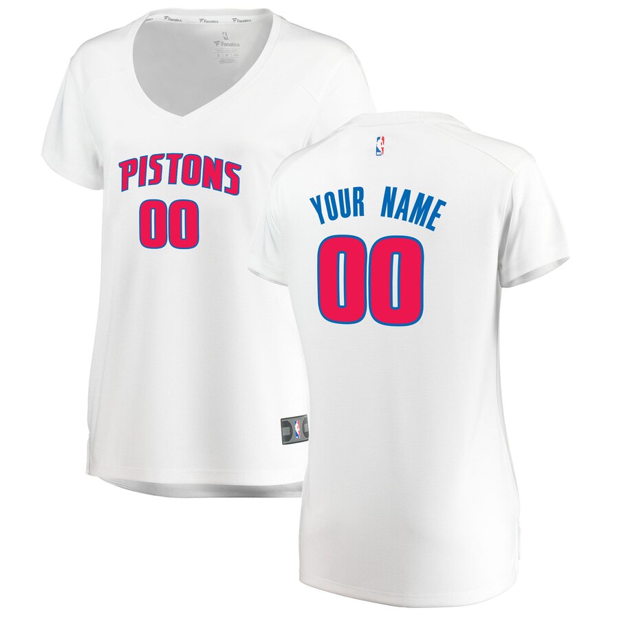 Pistons White Custom Jersey Women - Fanatics Women’s Pistons White