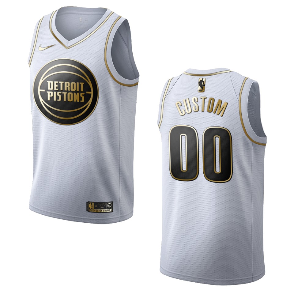 Pistons White Golden Edition Jersey - Nike Pistons White Golden